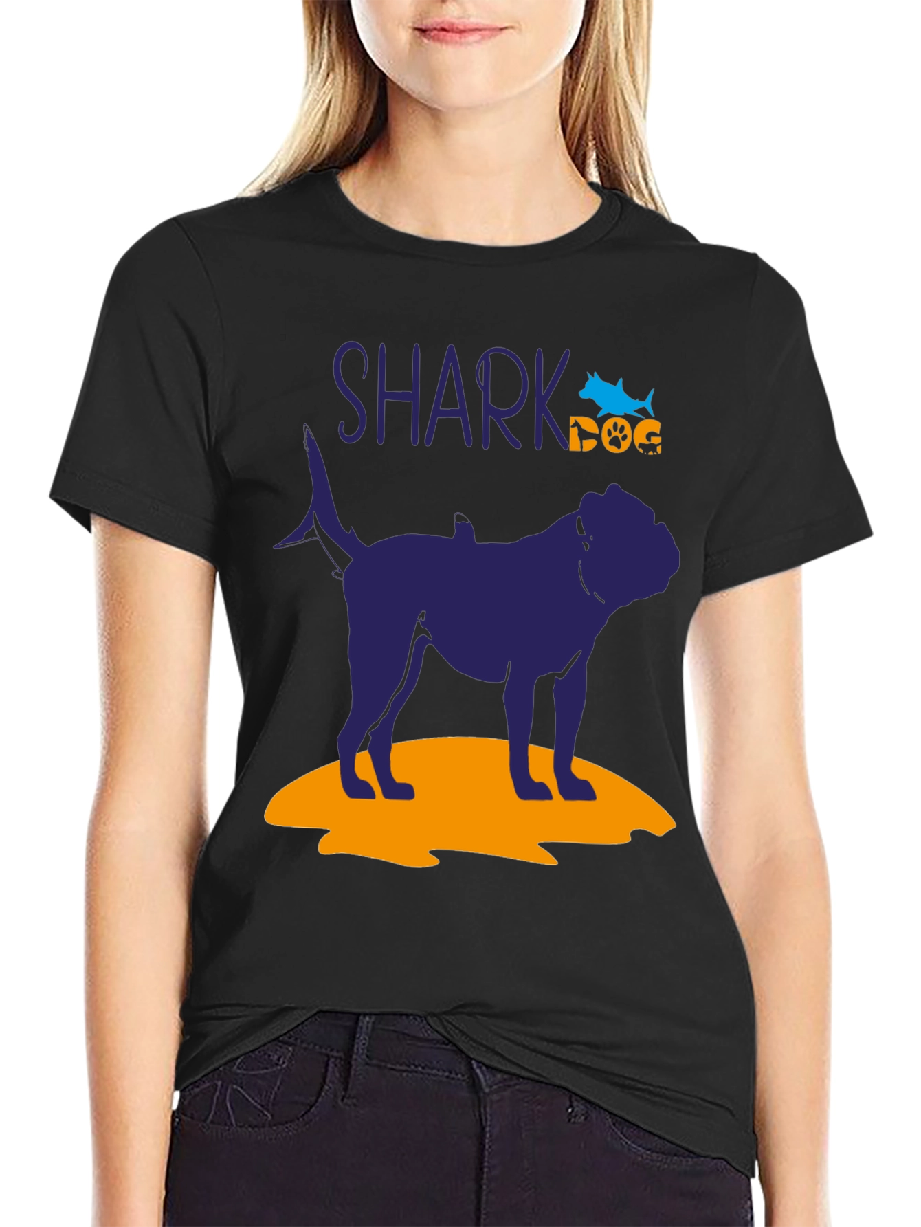 Shark Dog Graphic T-Shirt
