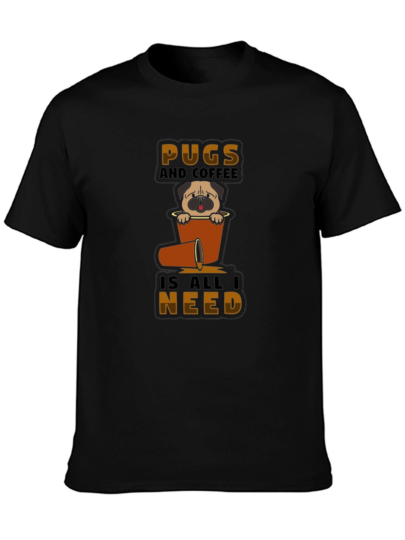 Pugs and Coffee Graphic T-Shirt