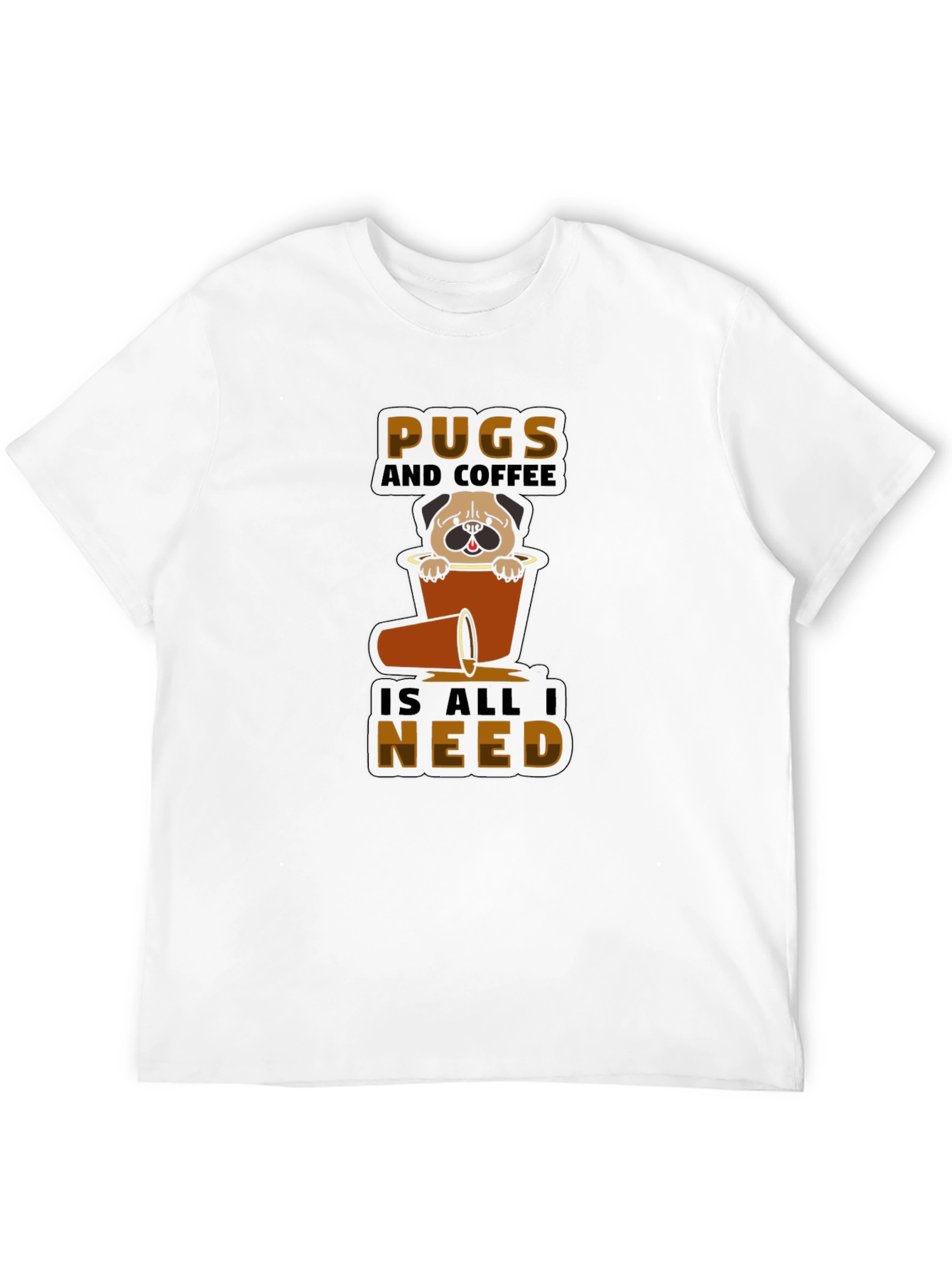 Pugs and Coffee Graphic T-Shirt