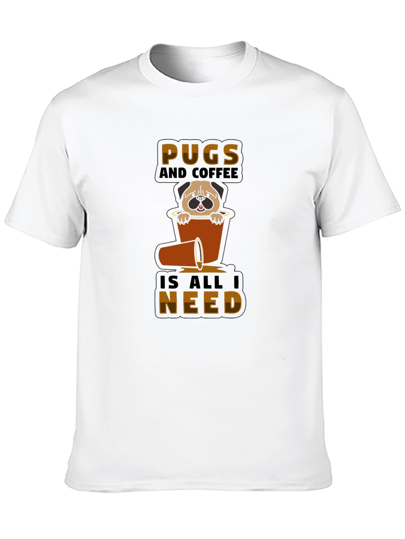 Pugs and Coffee Graphic T-Shirt