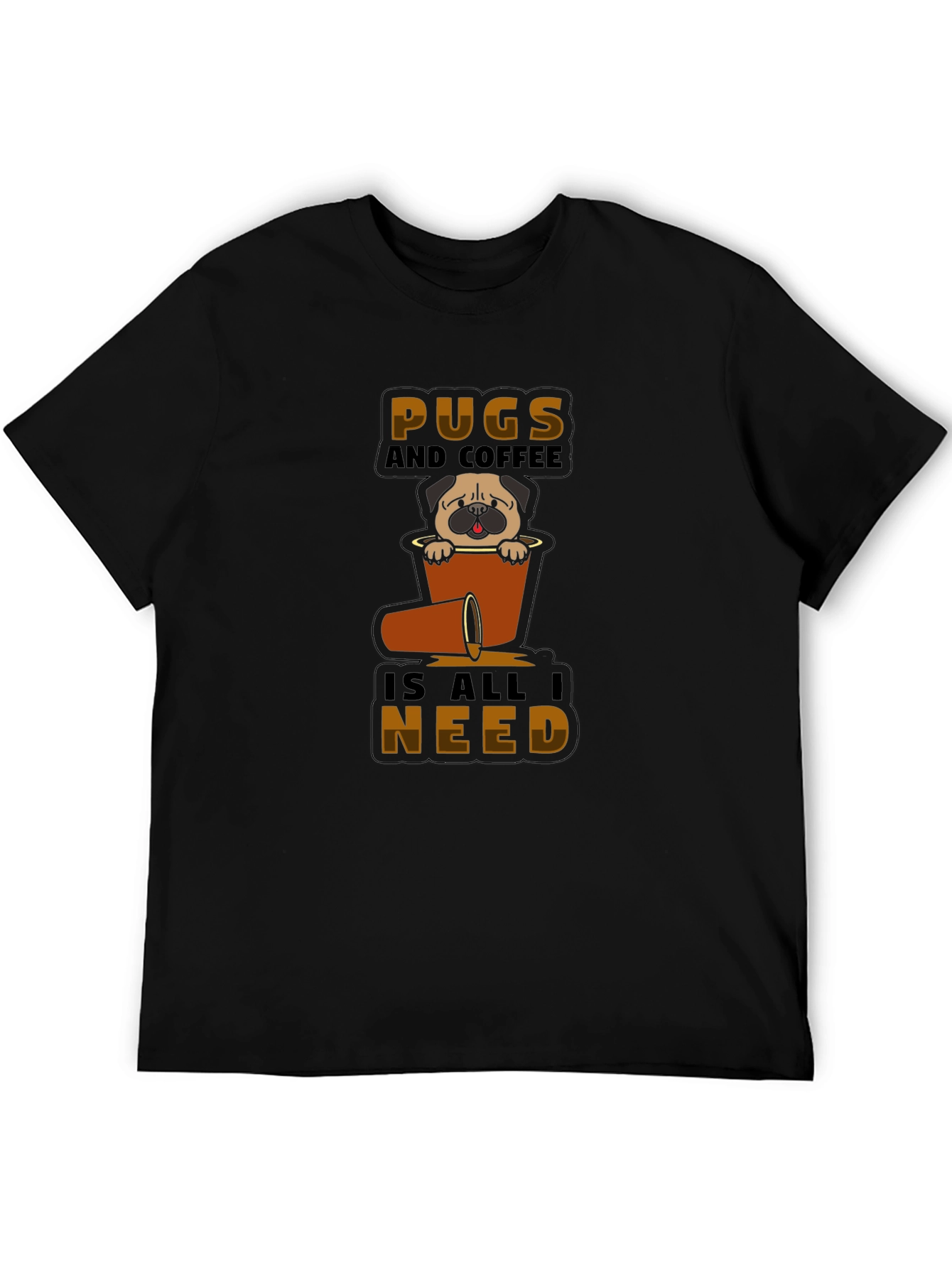 Pugs and Coffee Graphic T-Shirt