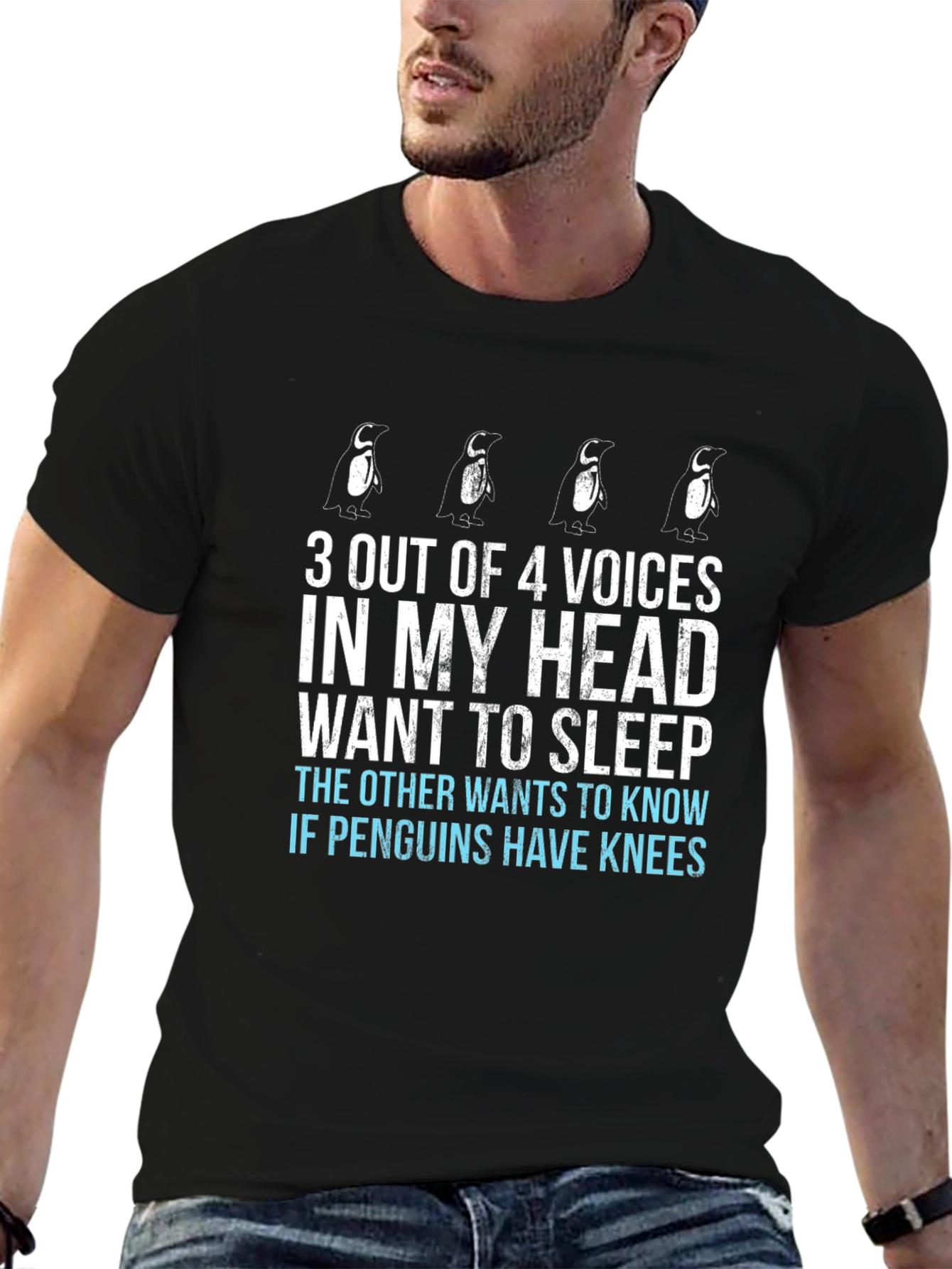 Penguin Voices T-Shirt - Funny Graphic Tee