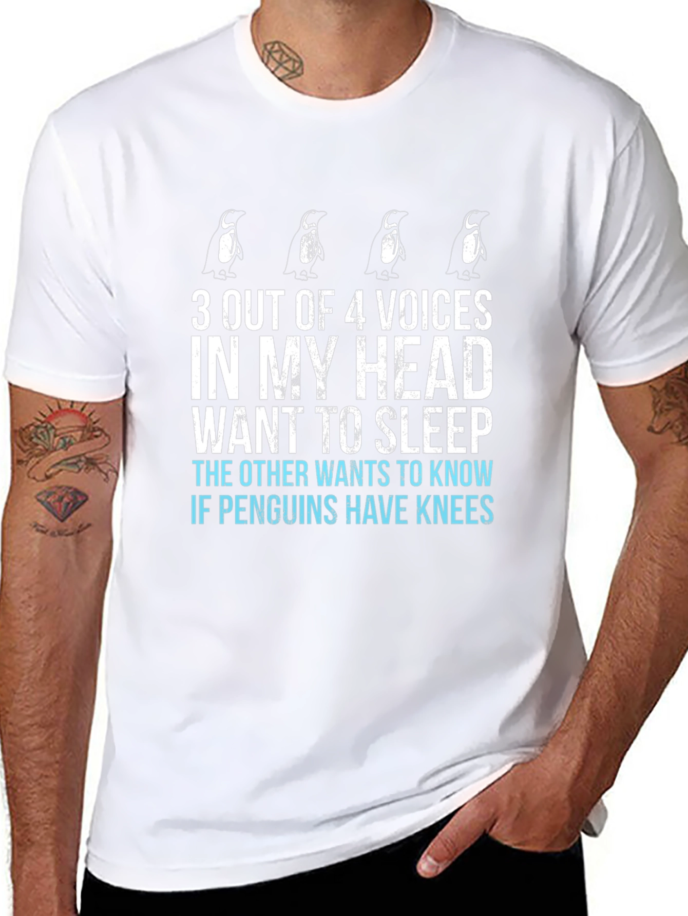 Penguin Voices T-Shirt - Funny Graphic Tee