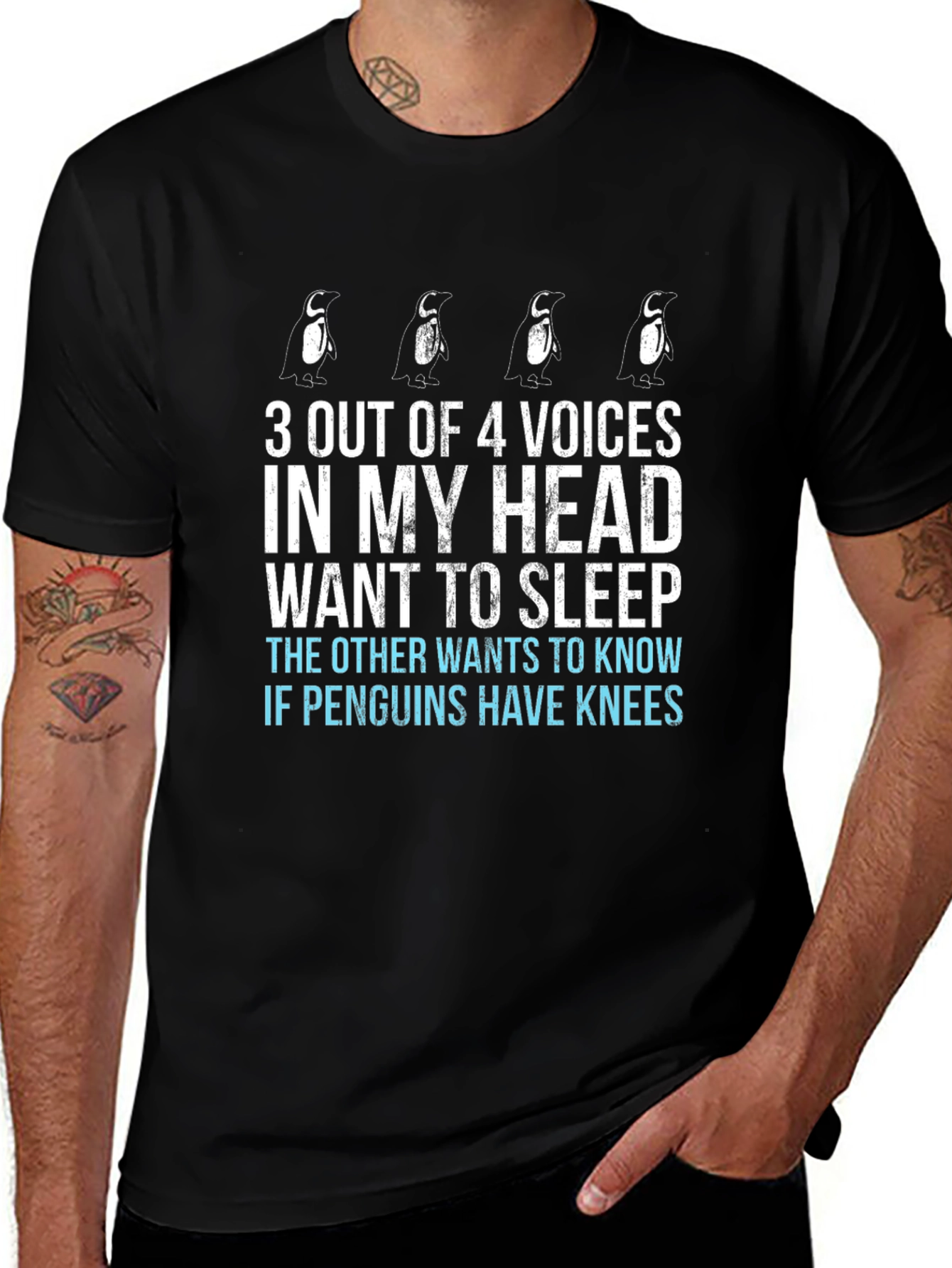 Penguin Voices T-Shirt - Funny Graphic Tee