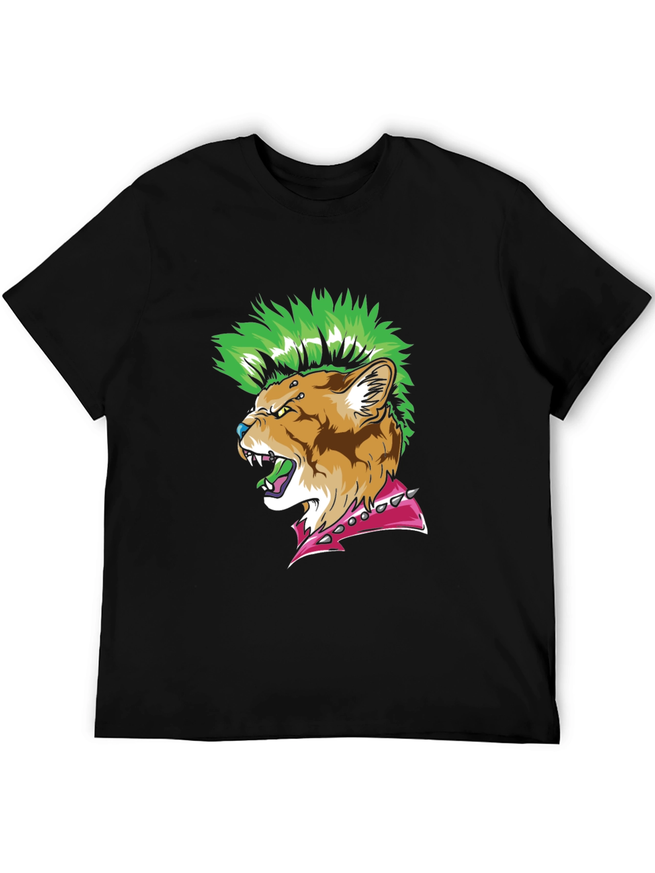 Punk Rock Cougar T-Shirt - Edgy Animal Graphic Tee