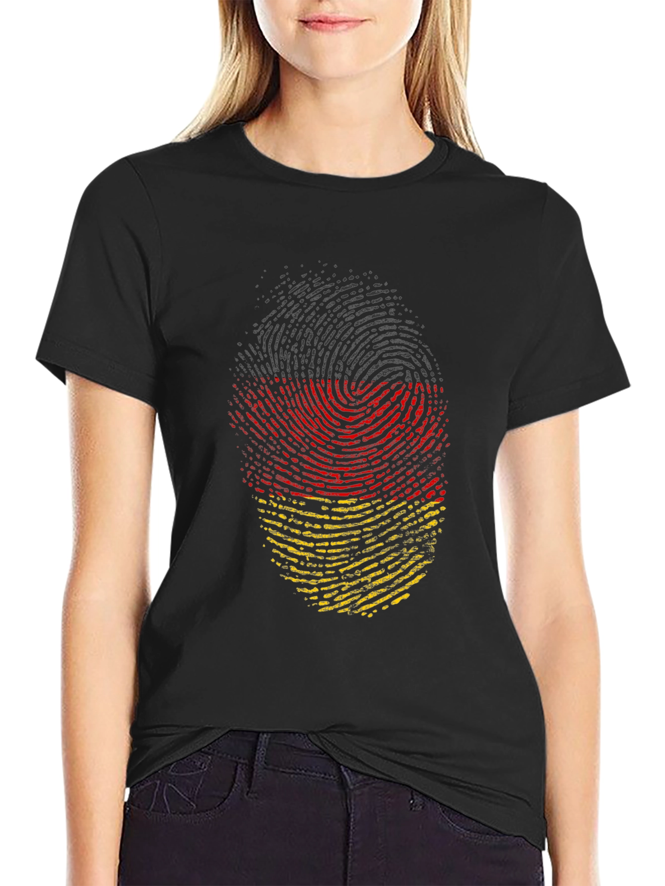 Germany Flag Fingerprint T-Shirt - Black