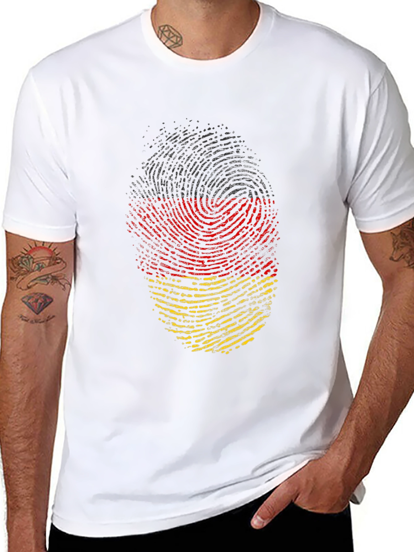 Germany Flag Fingerprint T-Shirt - Black