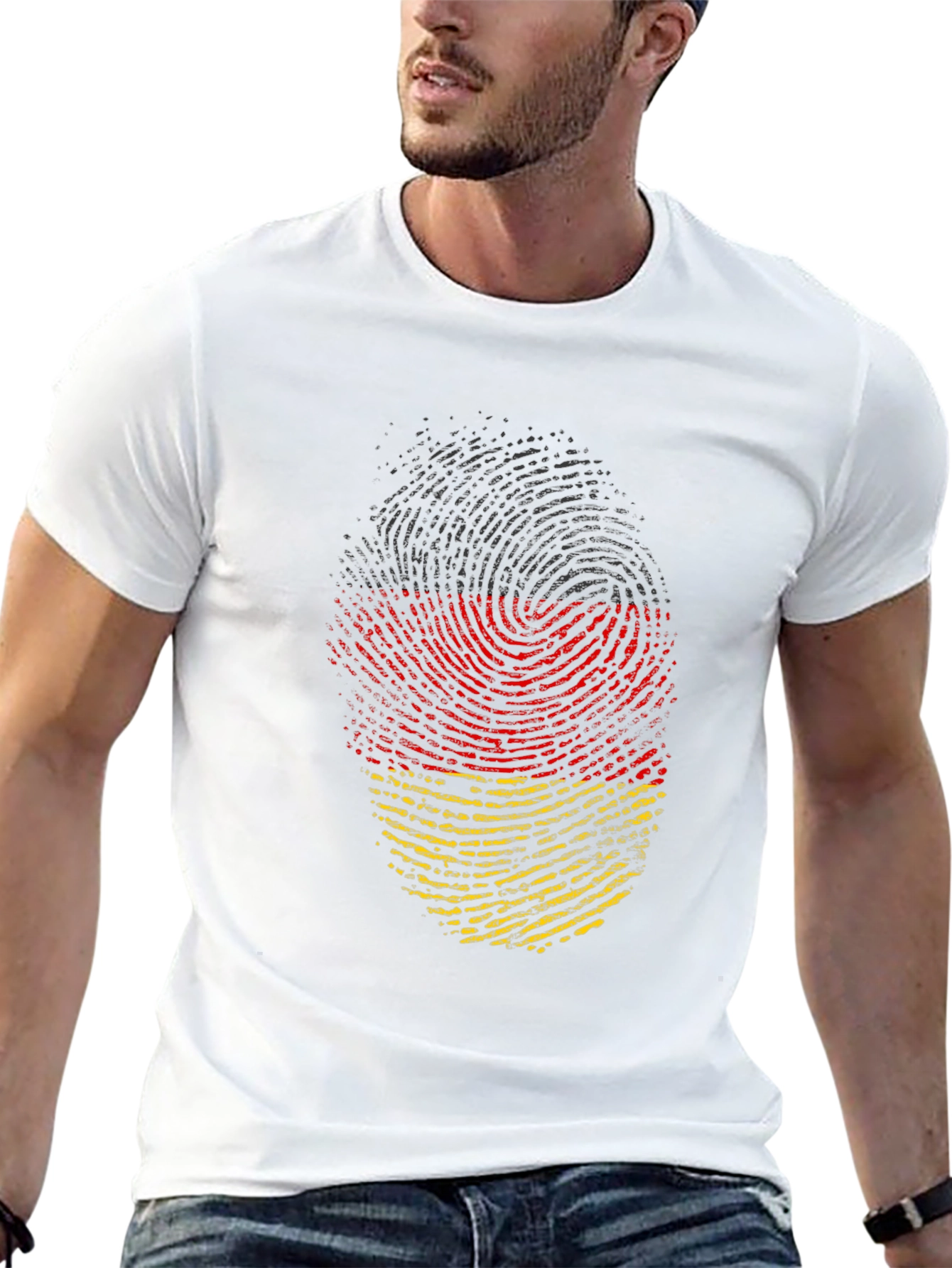 Germany Flag Fingerprint T-Shirt - Black