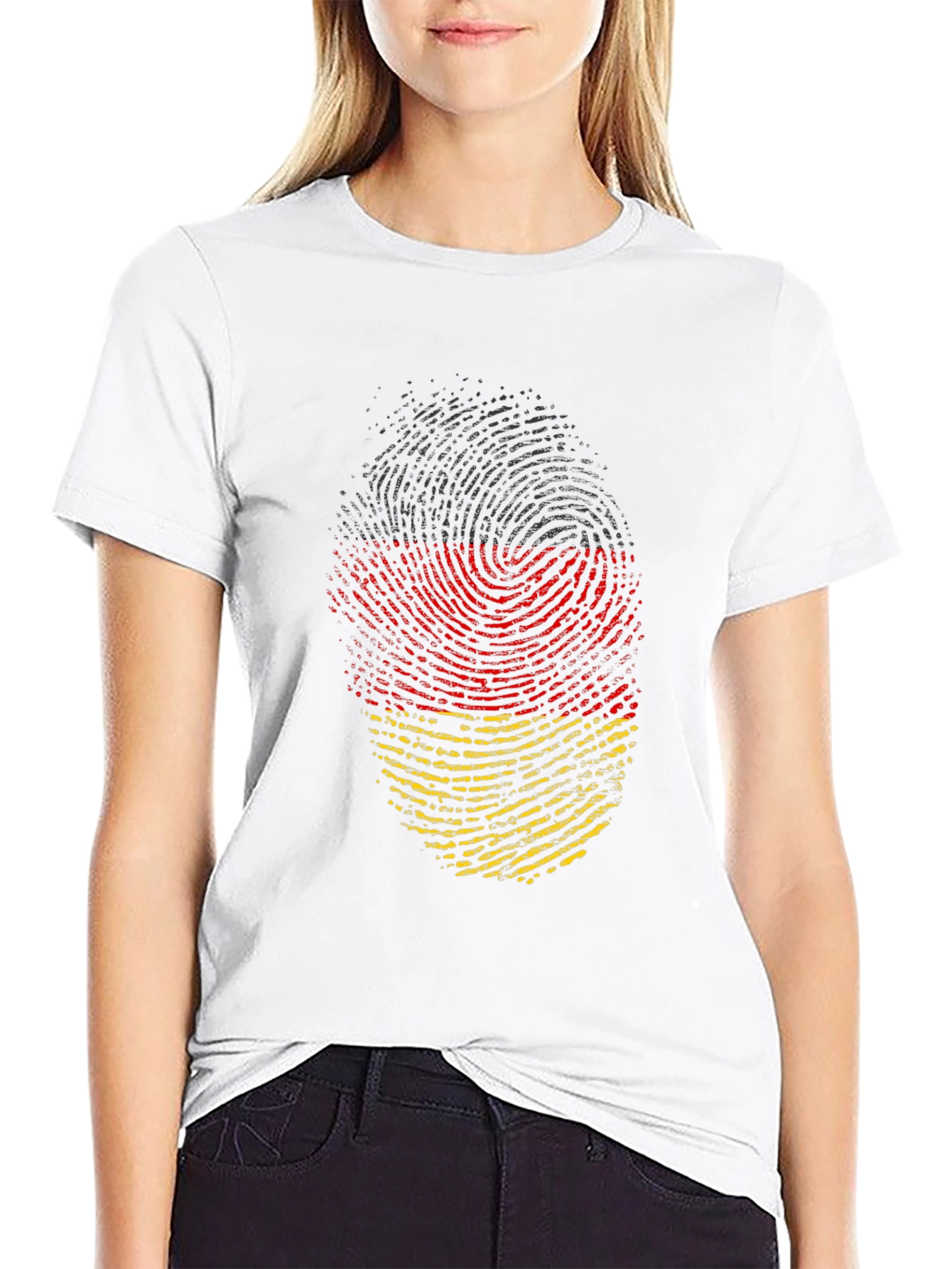 Germany Flag Fingerprint T-Shirt - Black