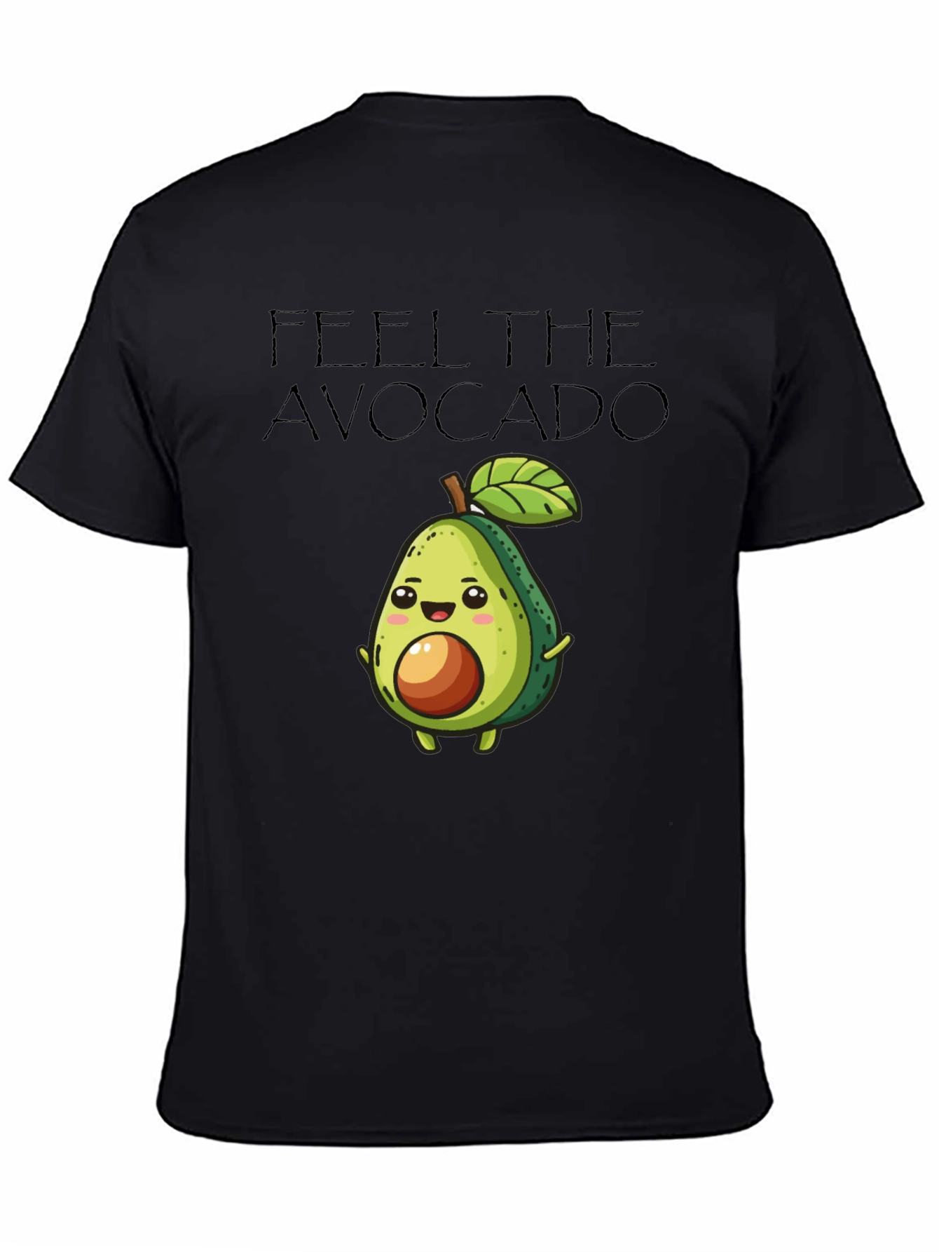 Feel The Avocado Graphic Black T-Shirt
