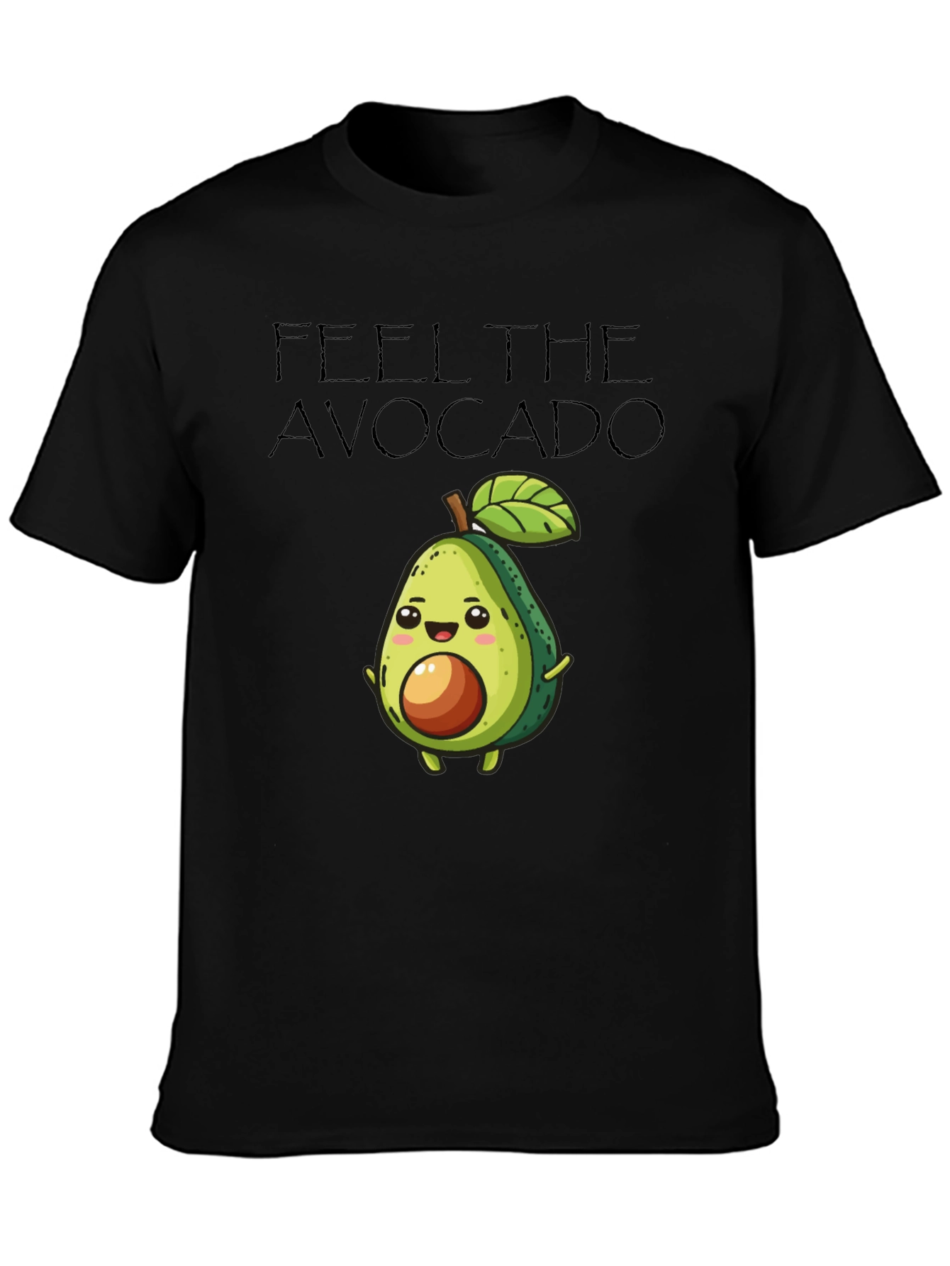 Feel The Avocado Graphic Black T-Shirt