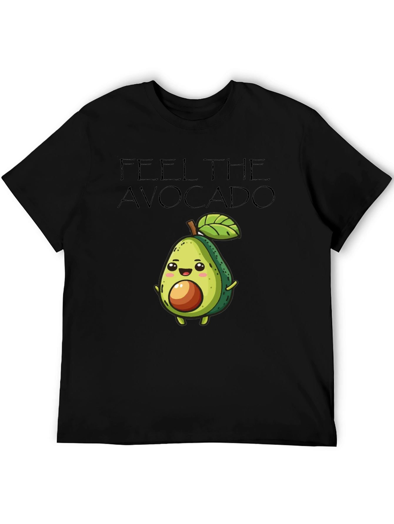 Feel The Avocado Graphic Black T-Shirt