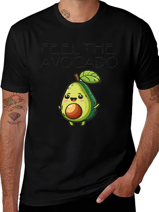 Feel The Avocado Graphic Black T-Shirt