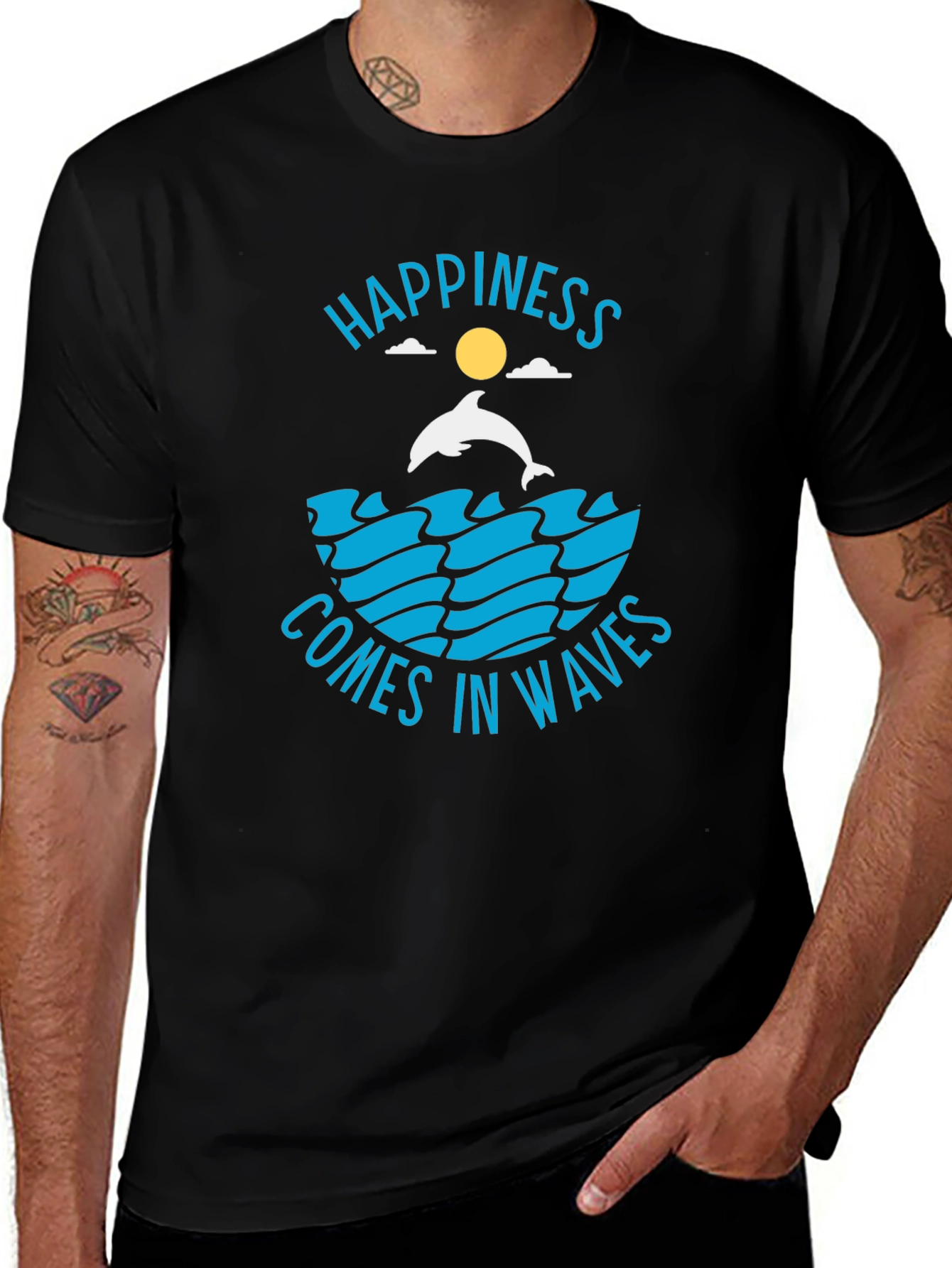 Happiness Comes in Waves Graphic T-Shirt