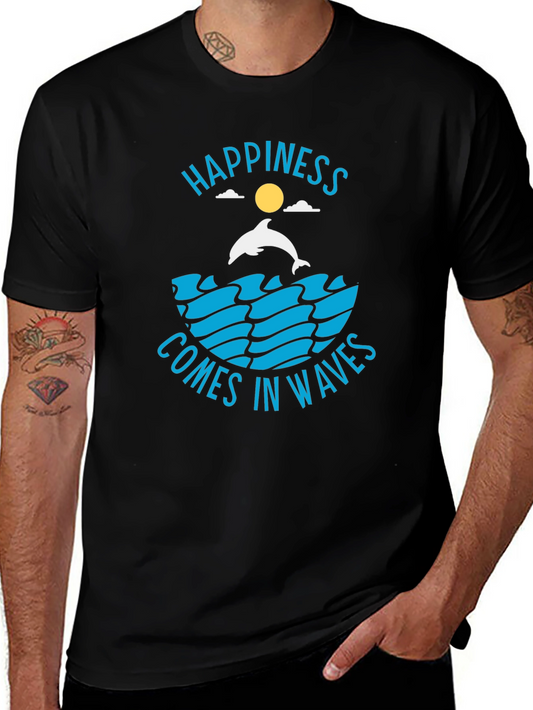 Happiness Comes in Waves Graphic T-Shirt