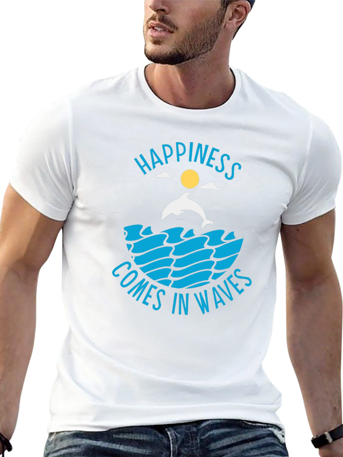 Happiness Comes in Waves Graphic T-Shirt