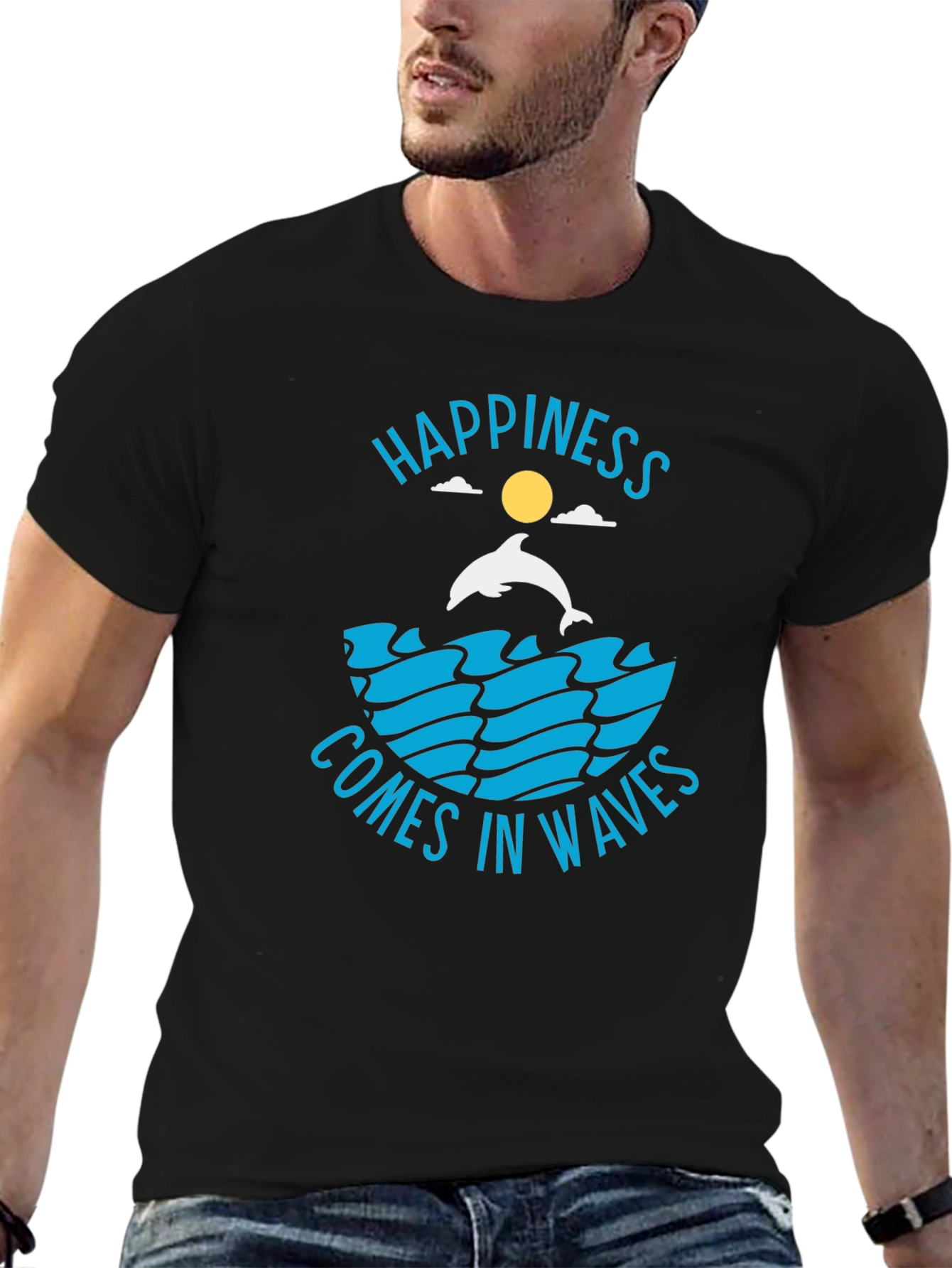 Happiness Comes in Waves Graphic T-Shirt