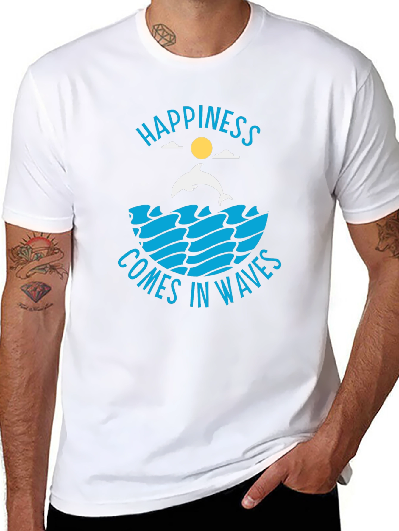 Happiness Comes in Waves Graphic T-Shirt