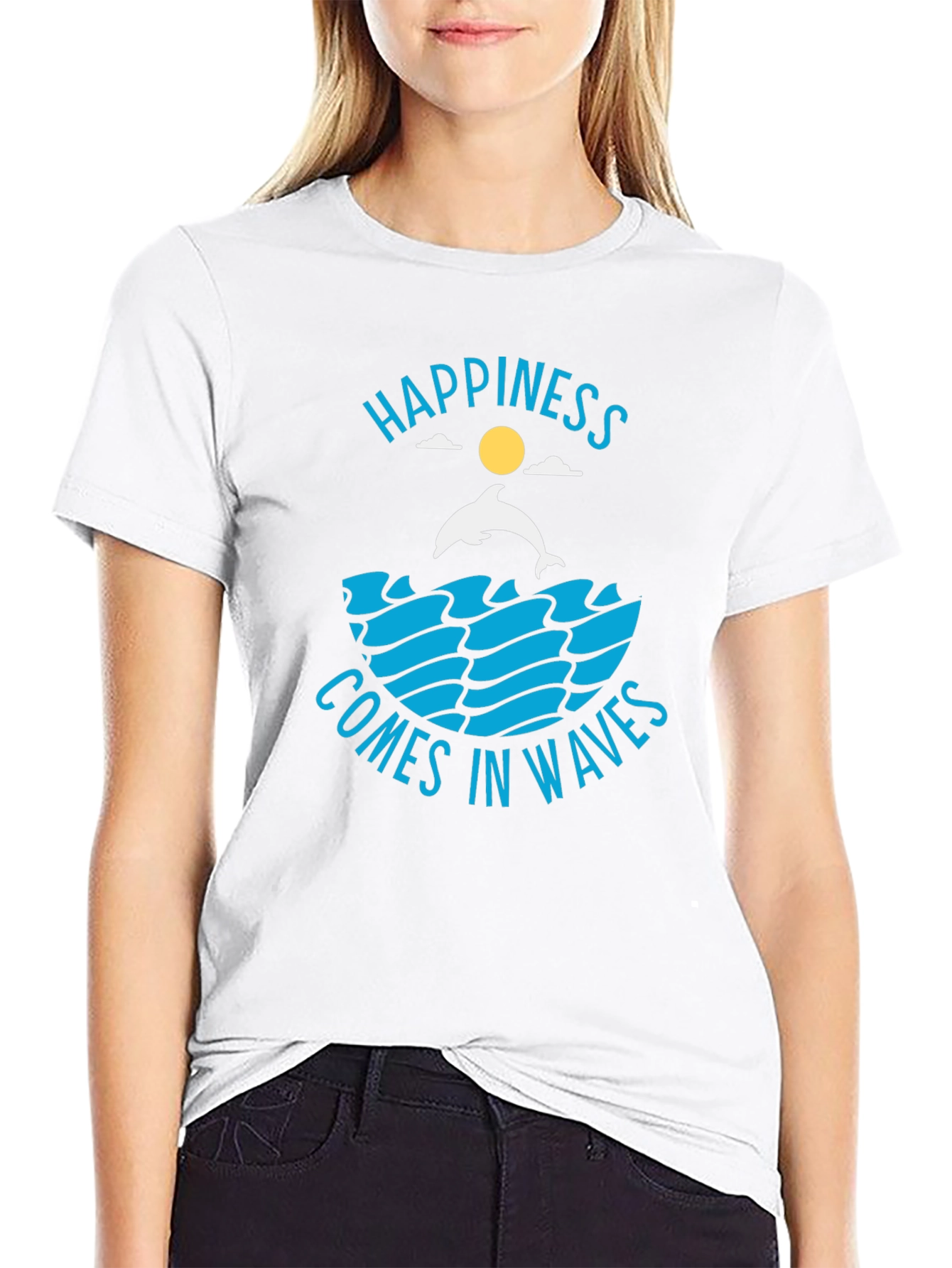 Happiness Comes in Waves Graphic T-Shirt