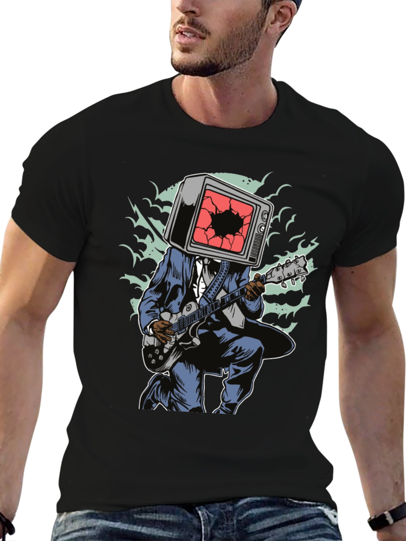 TV Head Guitarist Graphic Tee
