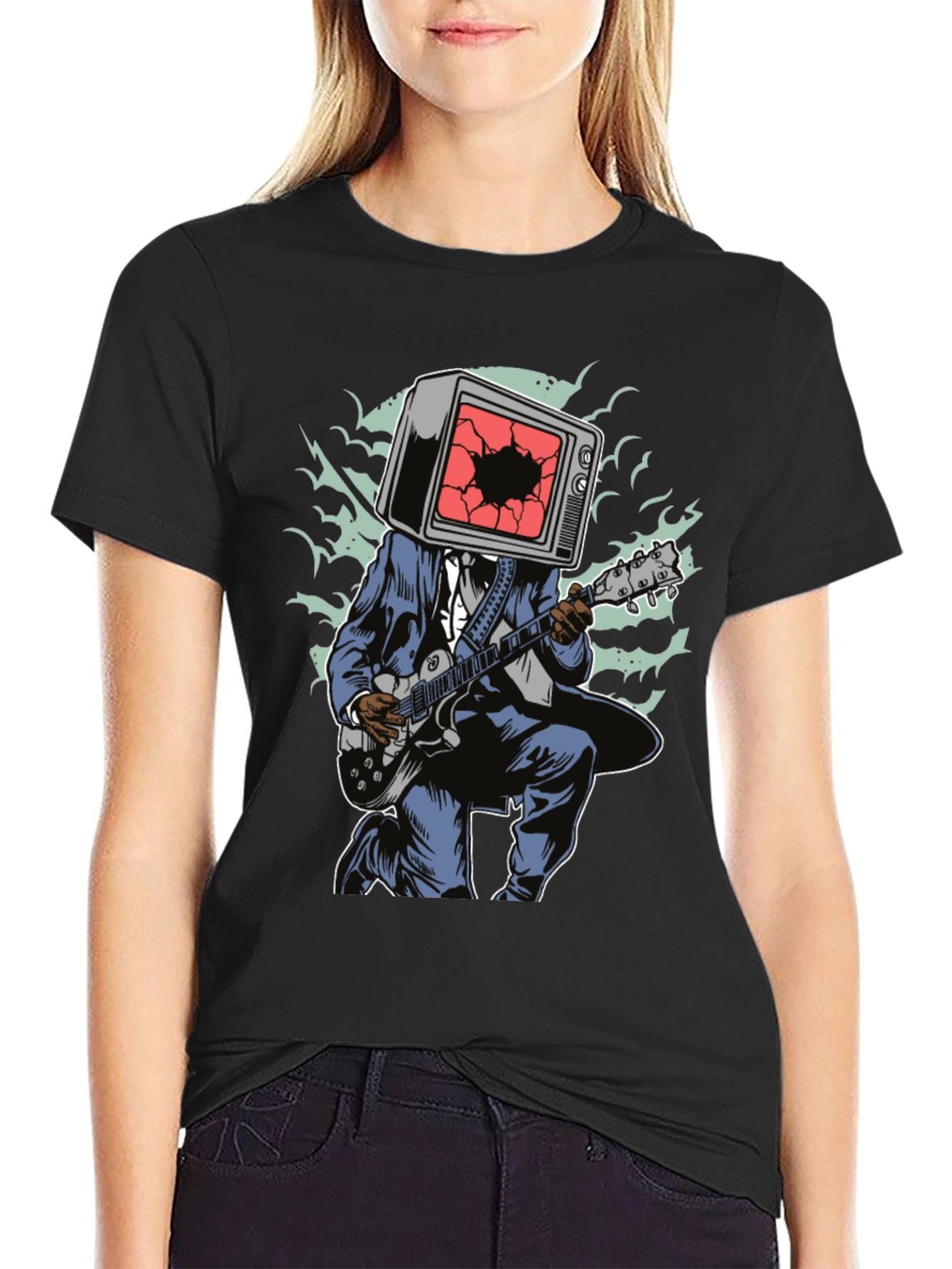 TV Head Guitarist Graphic Tee