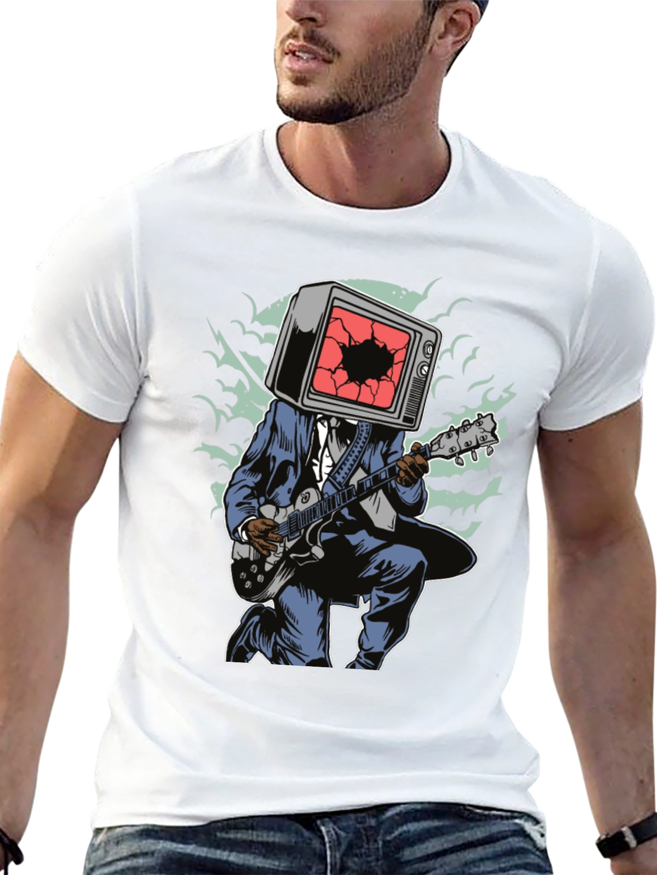 TV Head Guitarist Graphic Tee