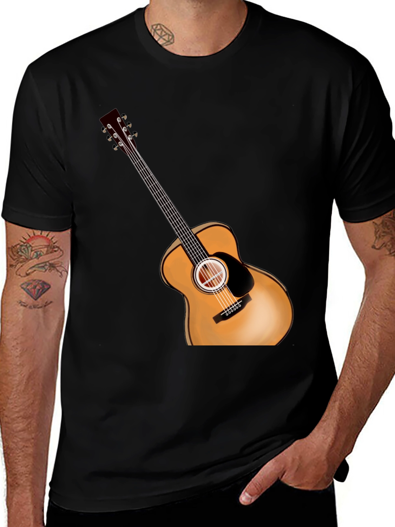 Guitar Graphic Tee - Casual Style