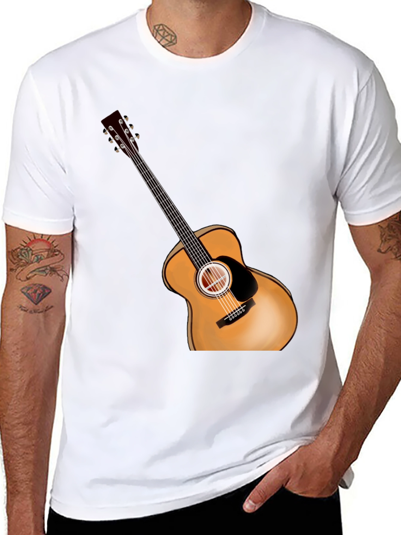 Guitar Graphic Tee - Casual Style