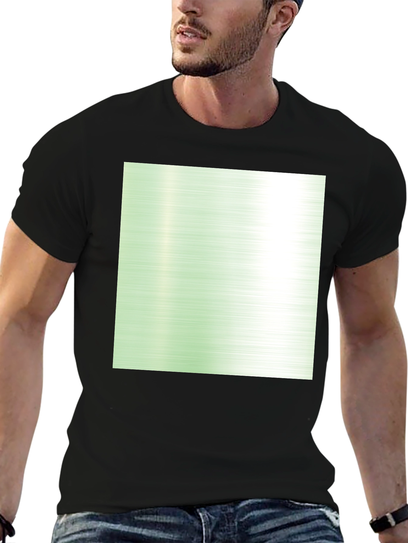 Trendy Black T-Shirt with Gradient Design