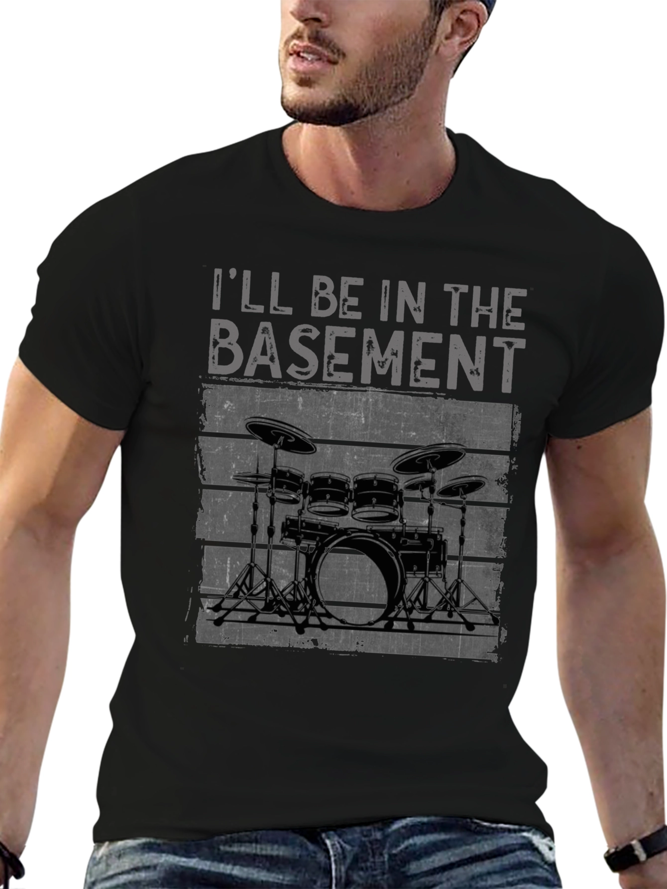Ill Be In The Basement Drum Set T-Shirt