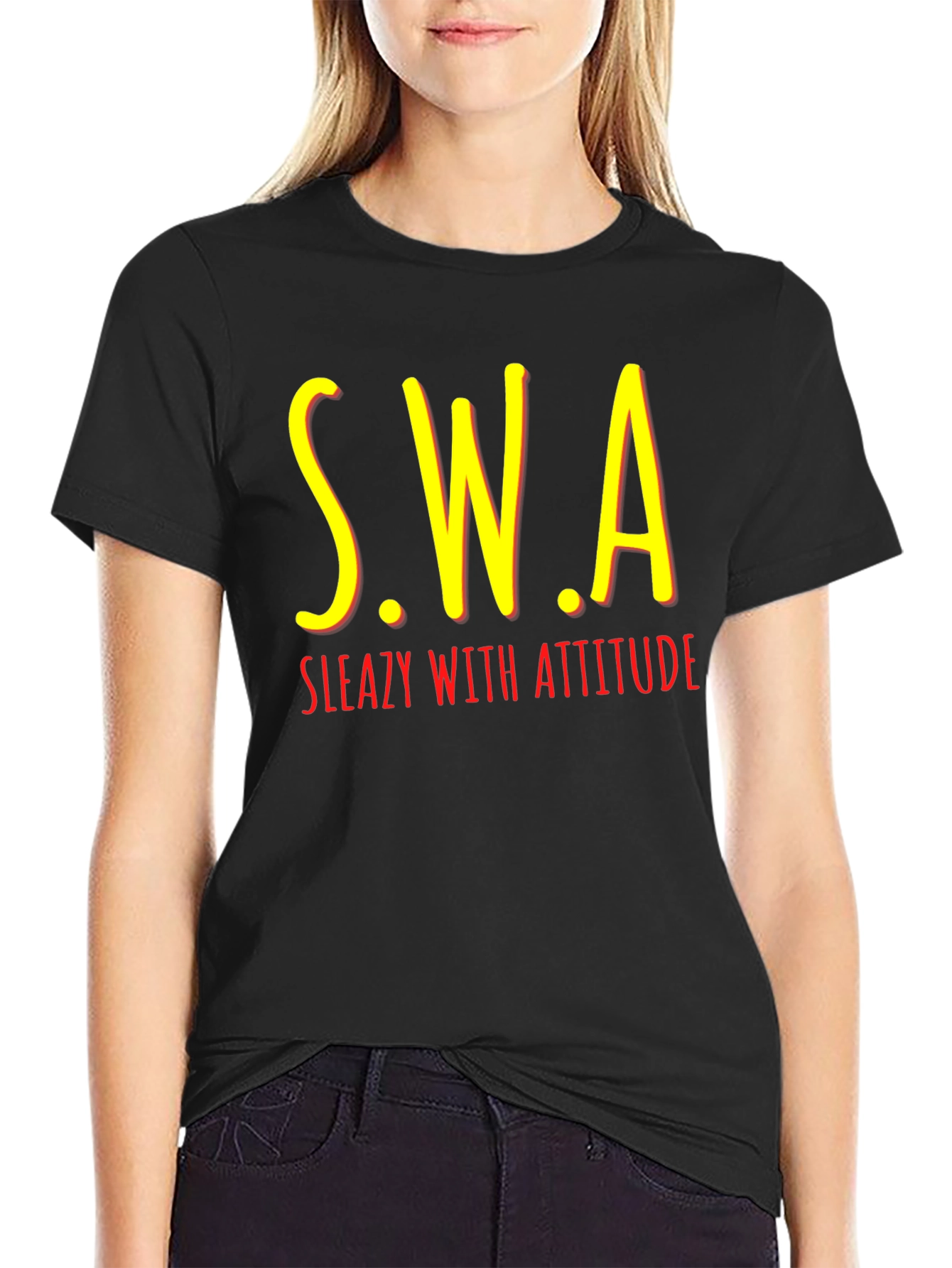 S.W.A Sleazy With Attitude Black T-Shirt