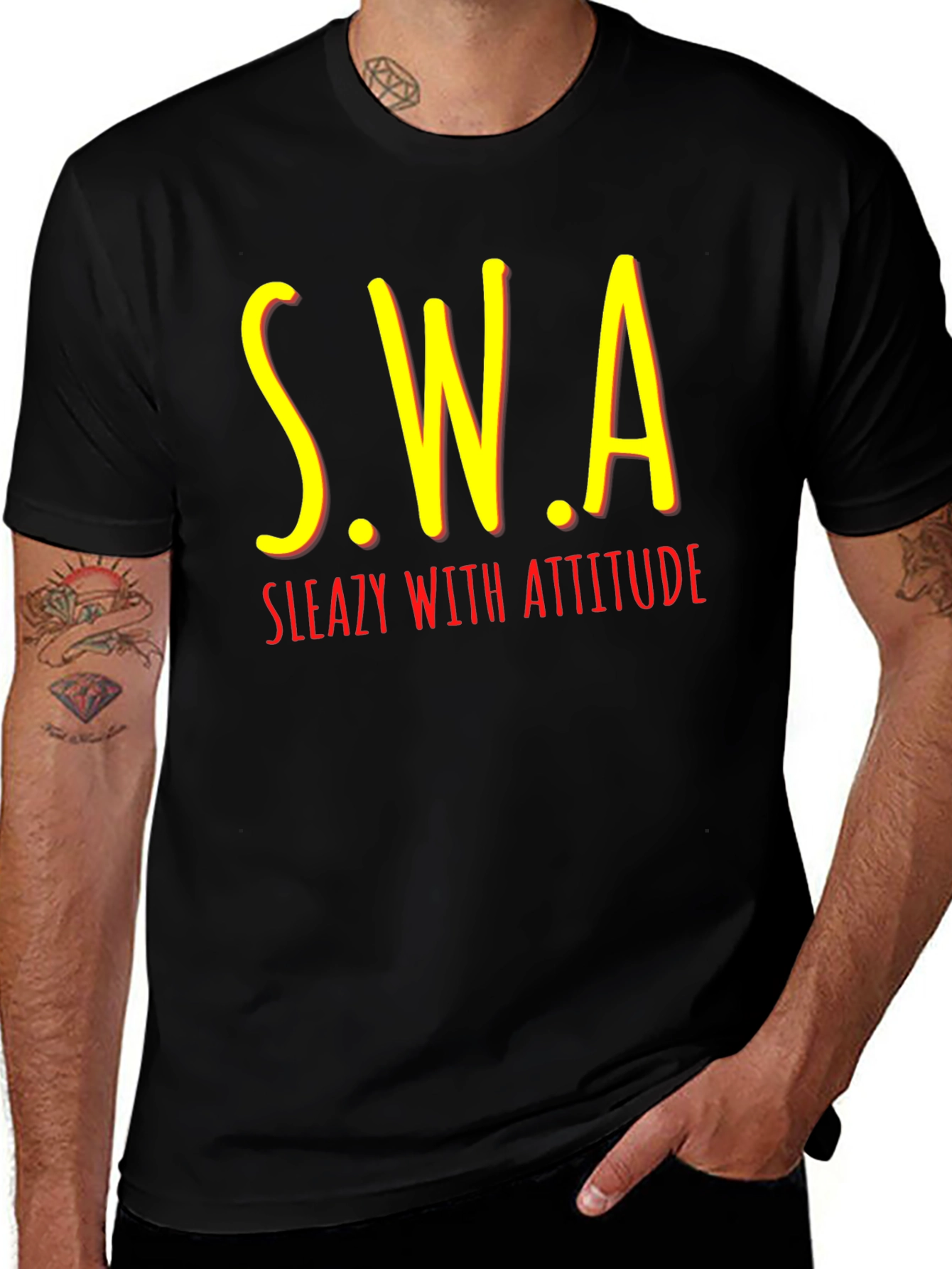 S.W.A Sleazy With Attitude Black T-Shirt
