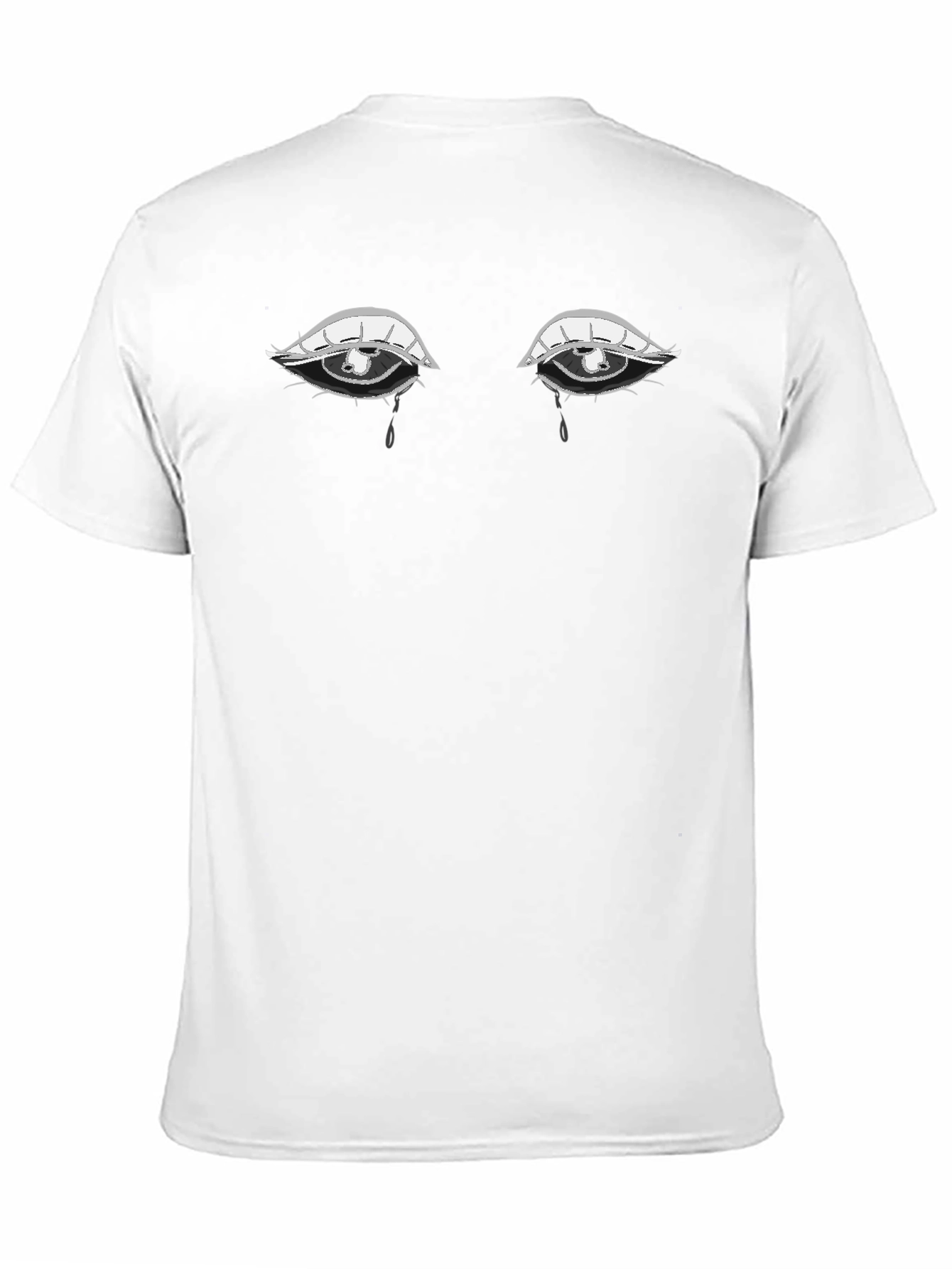 Tearful Eyes Graphic Tee - Expressive Black T-Shirt