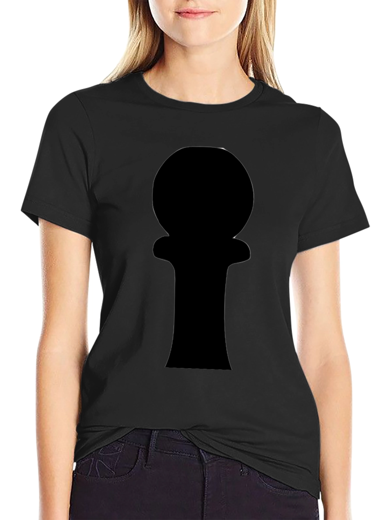 Mysterious Silhouette Graphic Black T-Shirt
