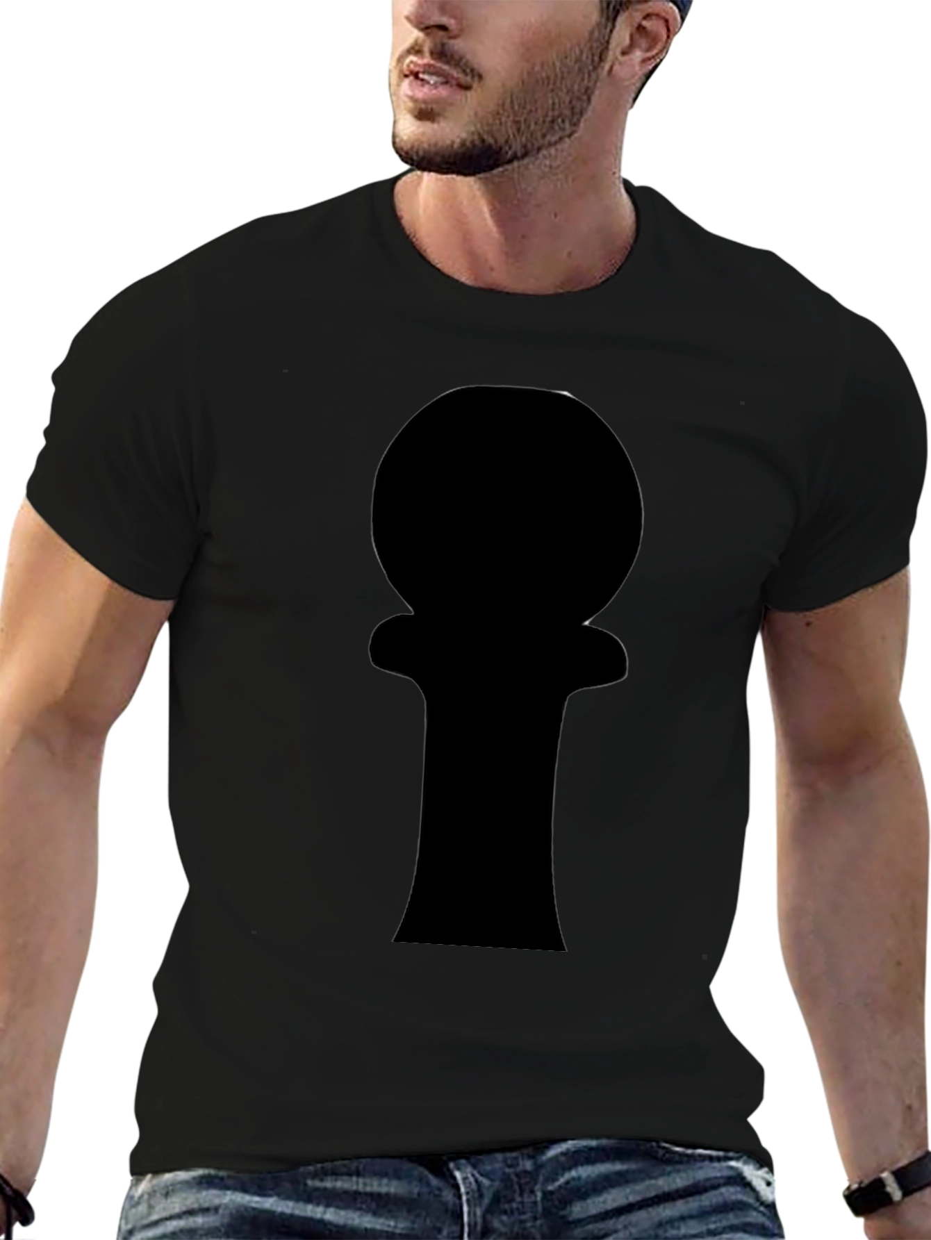 Mysterious Silhouette Graphic Black T-Shirt