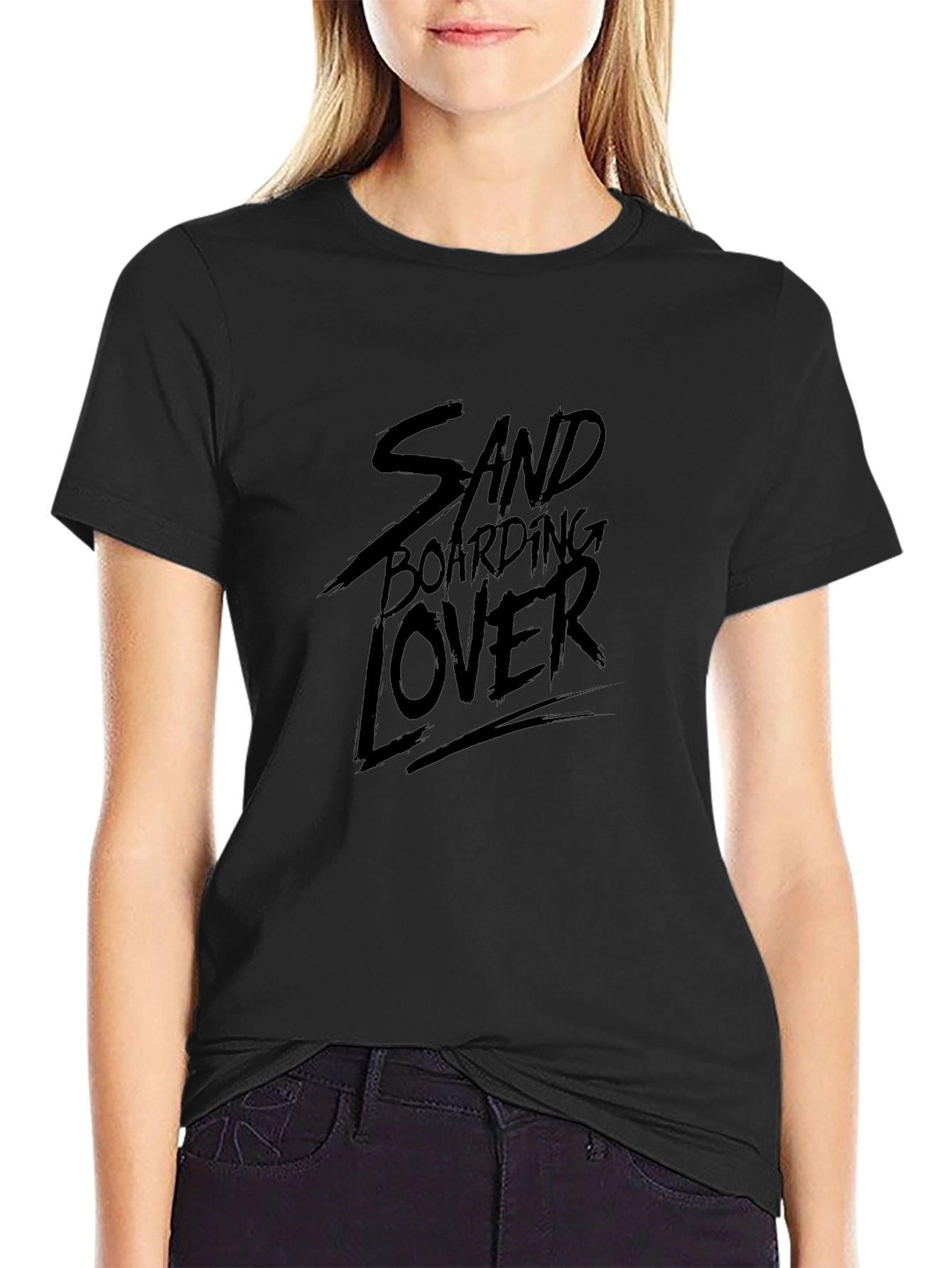 Sandboarding Lover T-Shirt - Black Graphic Tee
