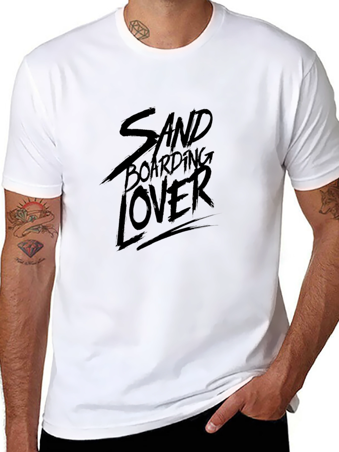 Sandboarding Lover T-Shirt - Black Graphic Tee