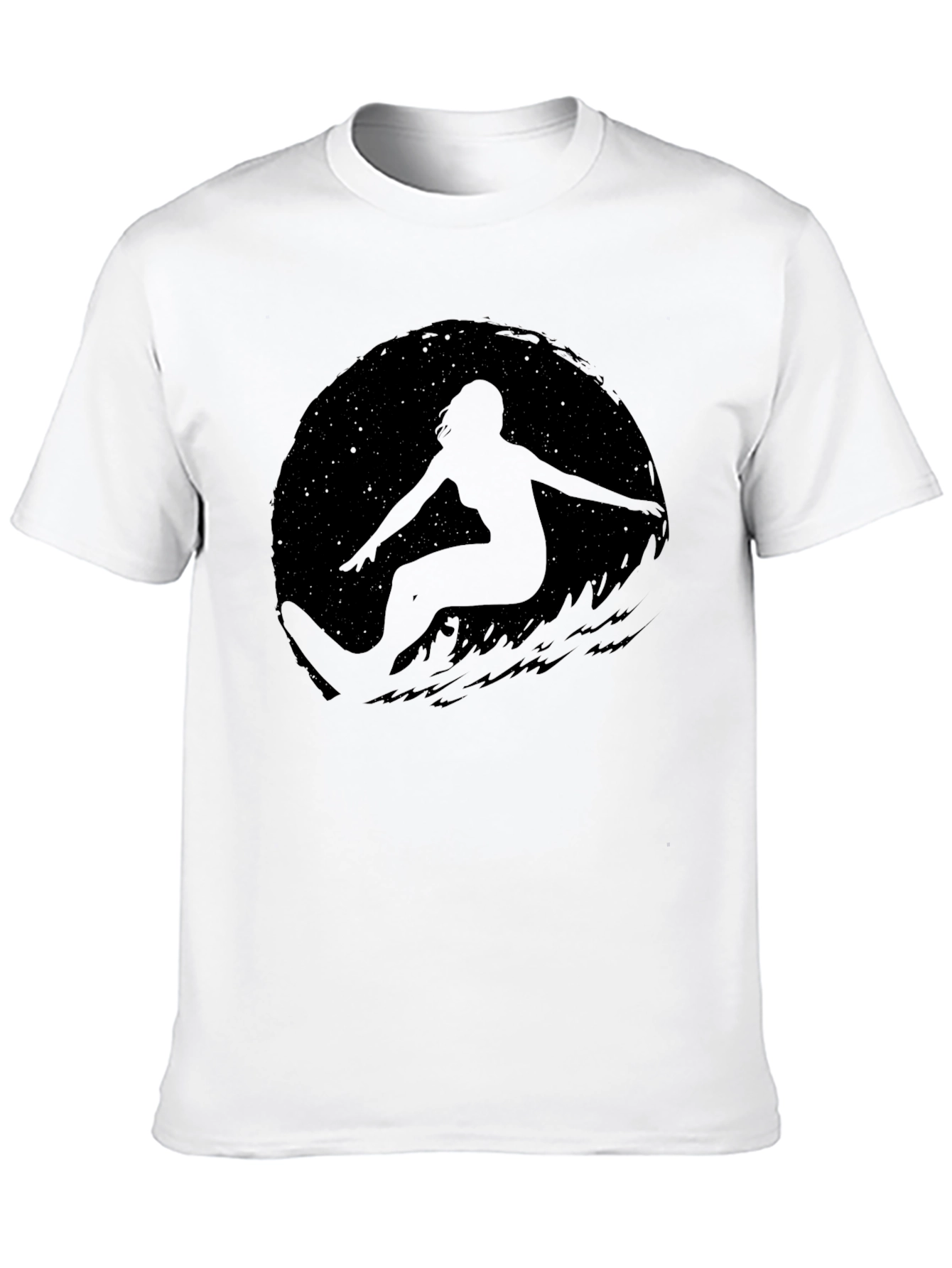 Surfer Silhouette Black T-Shirt