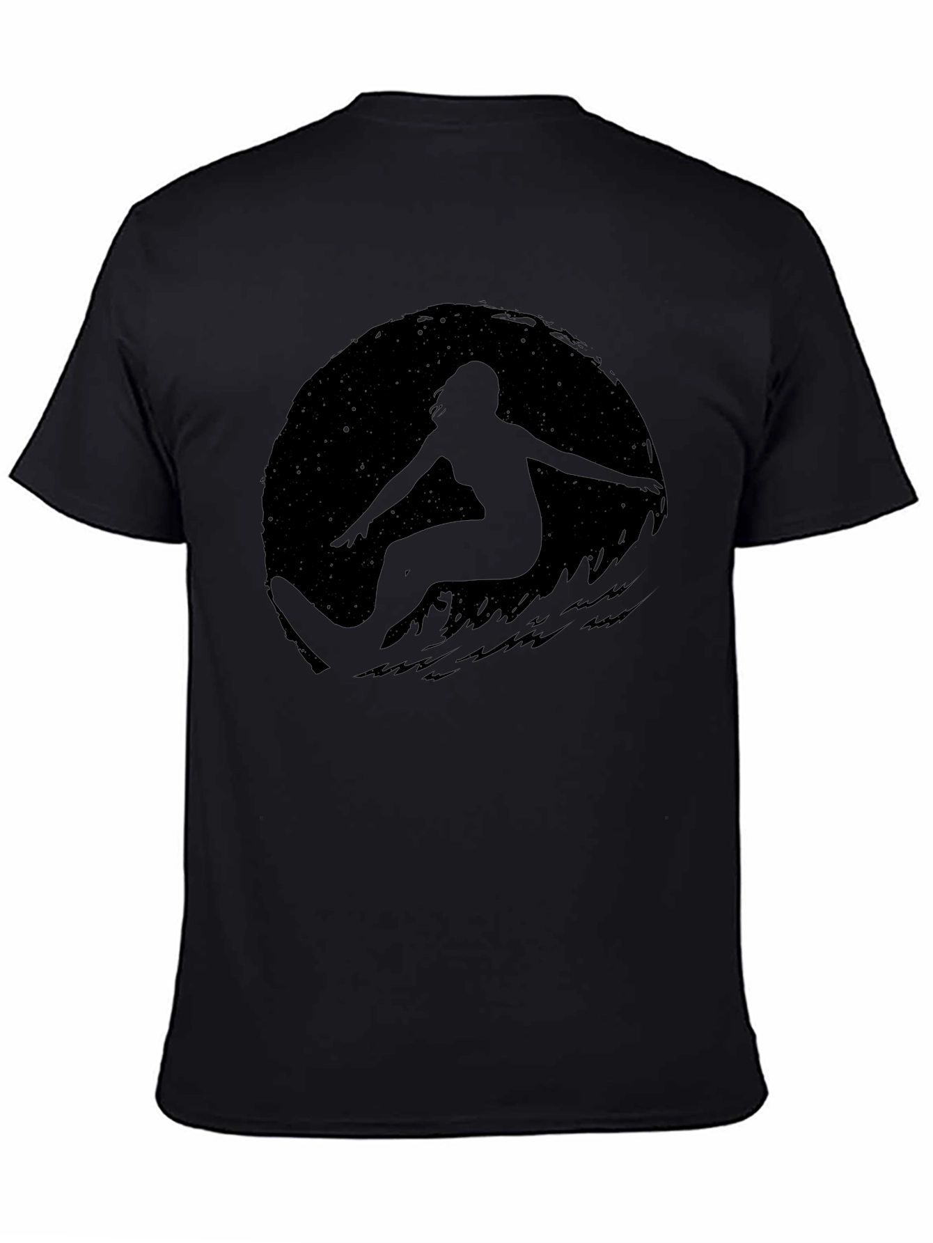 Surfer Silhouette Black T-Shirt