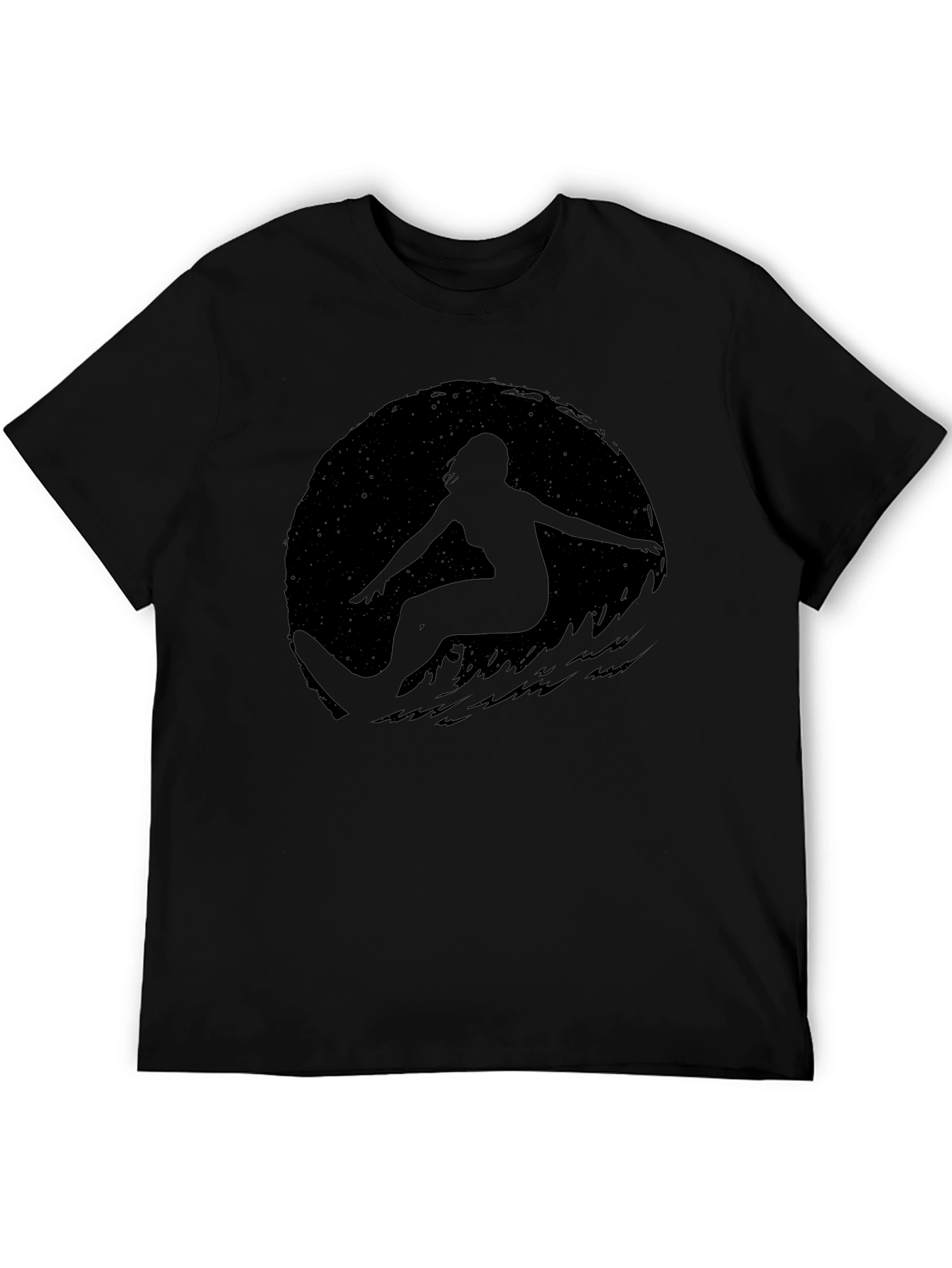 Surfer Silhouette Black T-Shirt