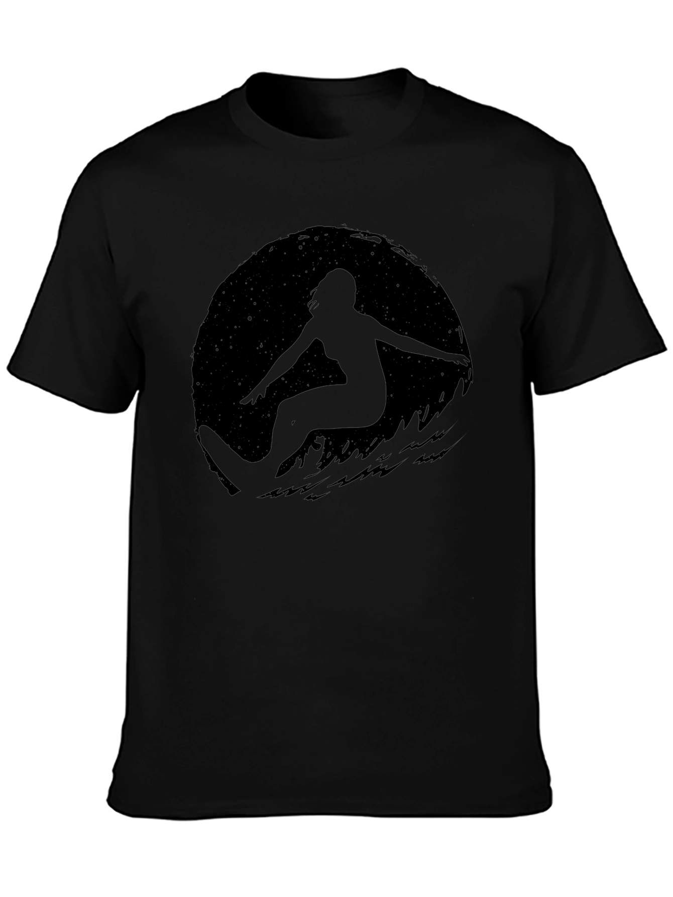 Surfer Silhouette Black T-Shirt