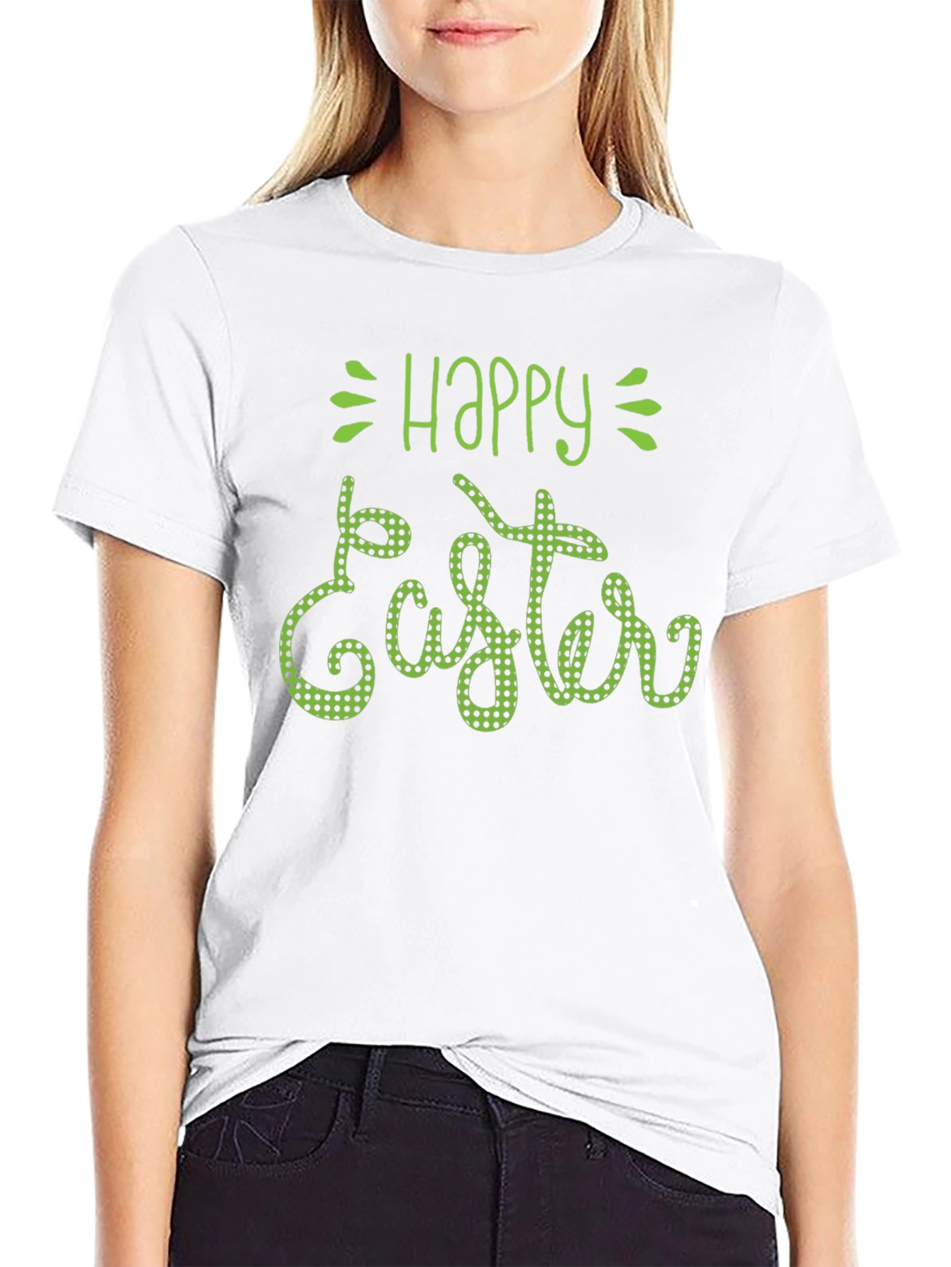 Happy Easter Green Polka Dot T-Shirt