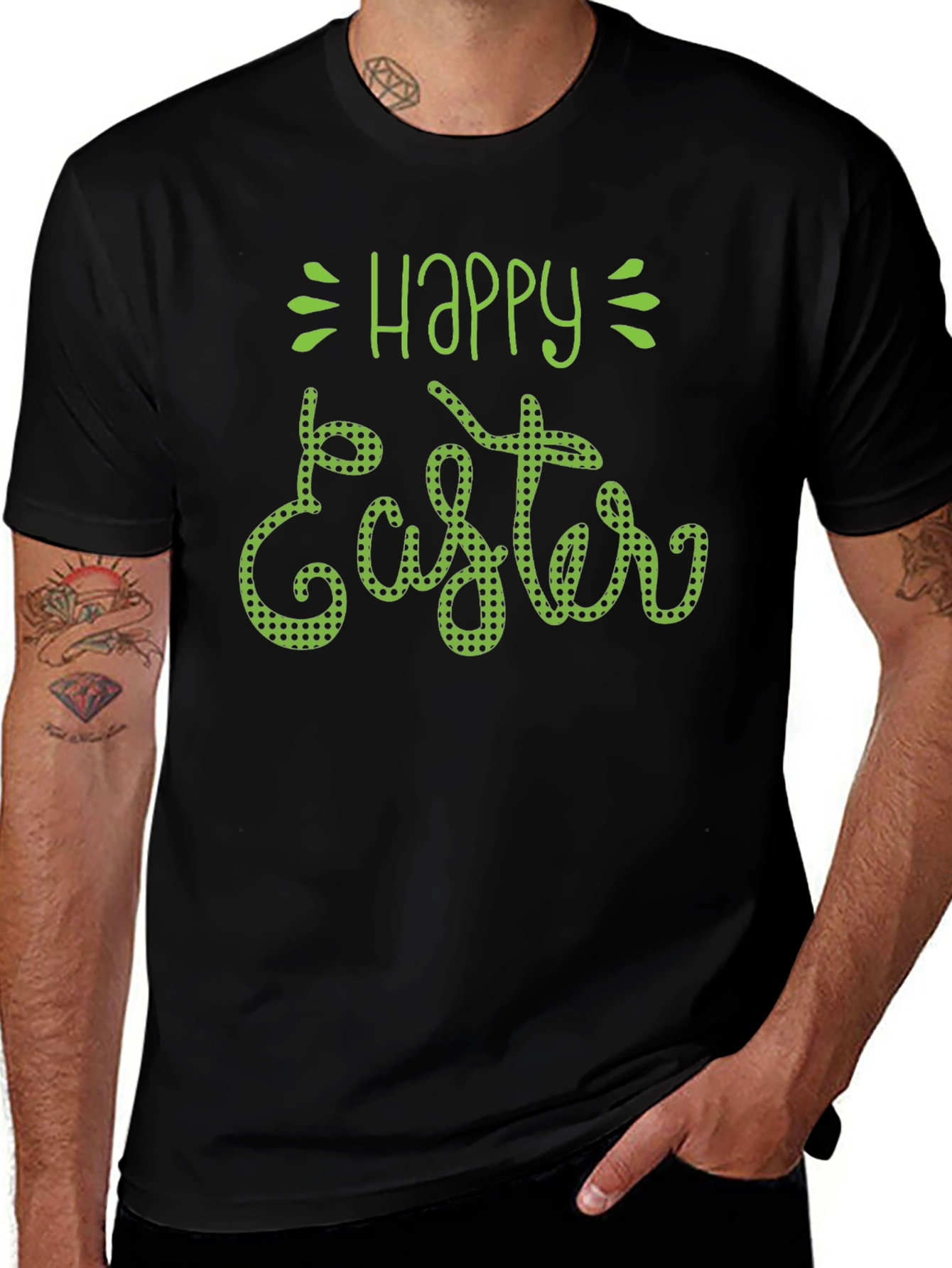 Happy Easter Green Polka Dot T-Shirt