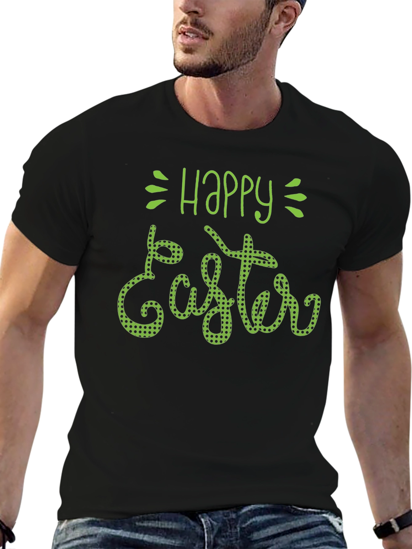 Happy Easter Green Polka Dot T-Shirt
