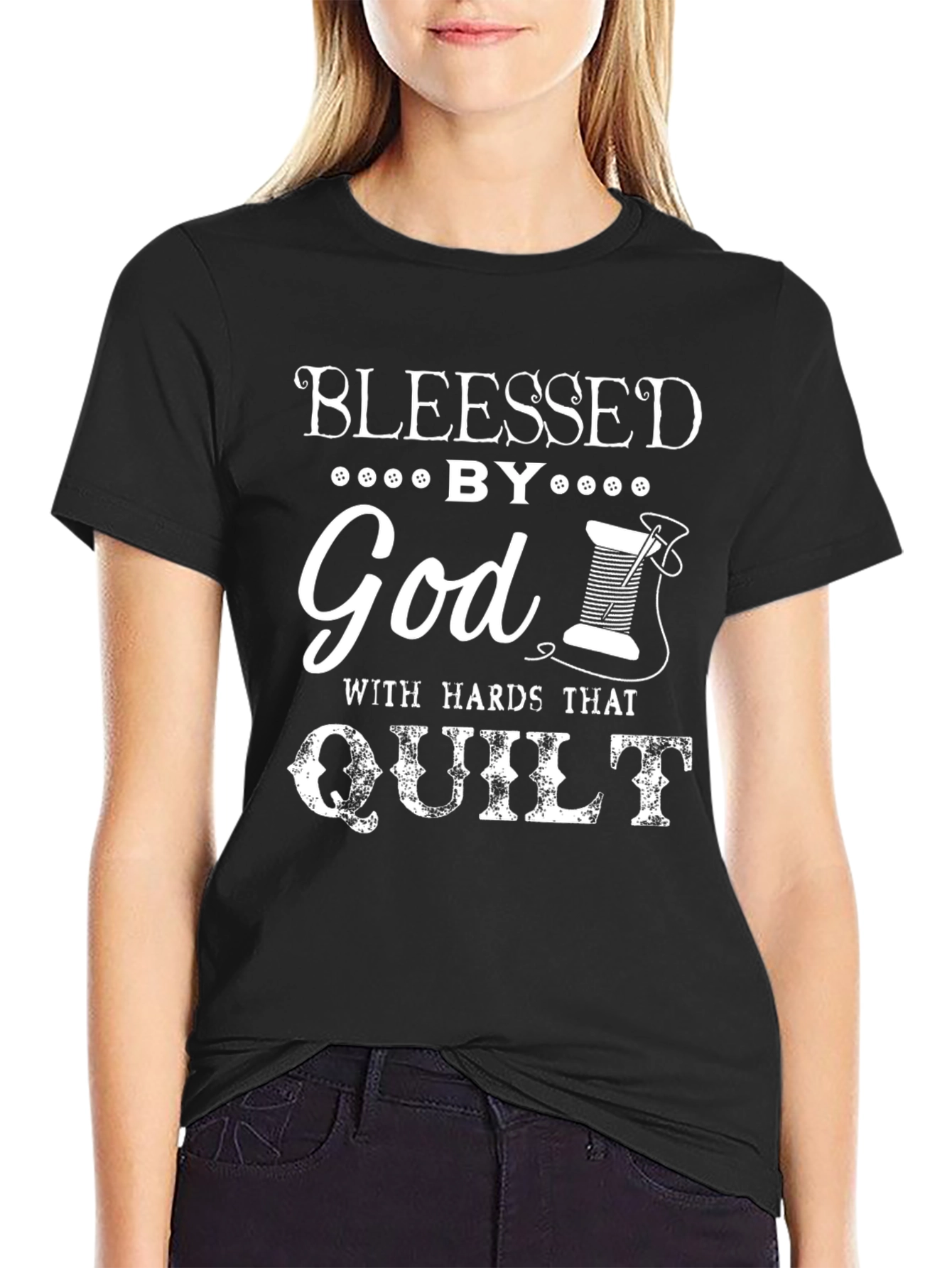 Blessed By God Quilt T-Shirt