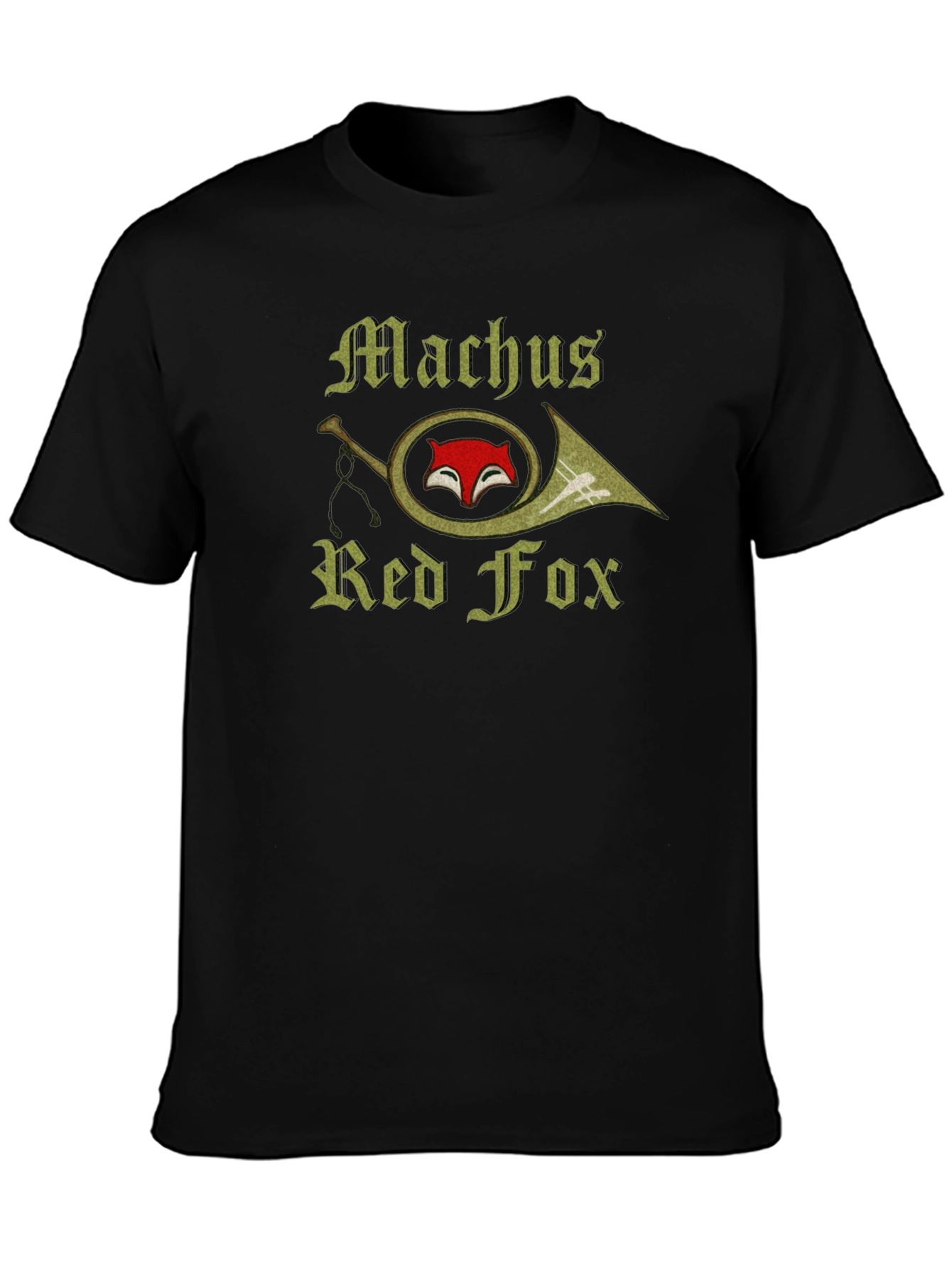 Machus Red Fox T-Shirt Black Graphic Tee
