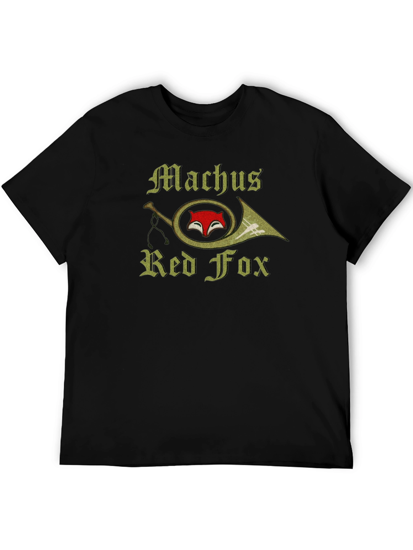 Machus Red Fox T-Shirt Black Graphic Tee