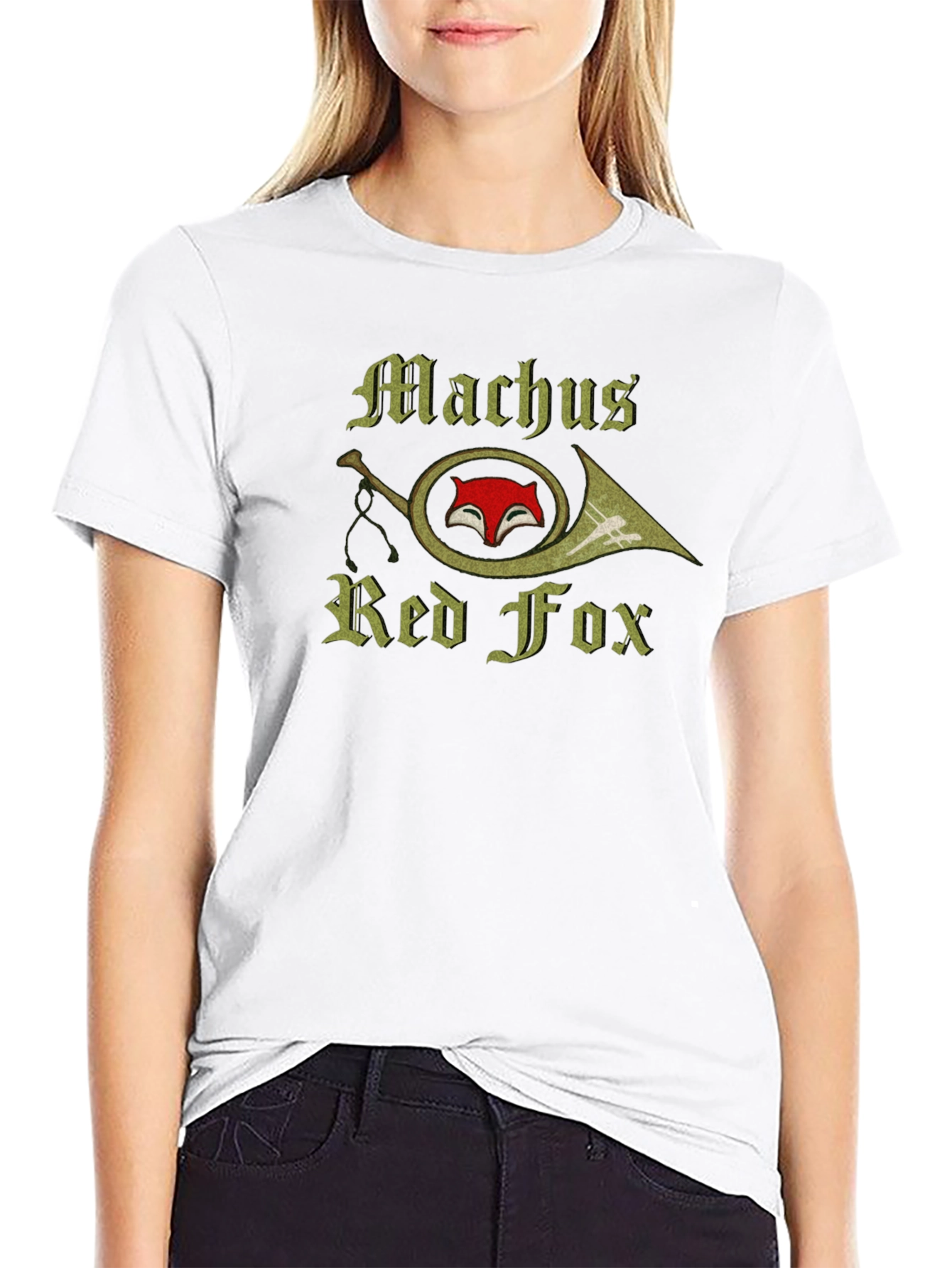 Machus Red Fox T-Shirt Black Graphic Tee