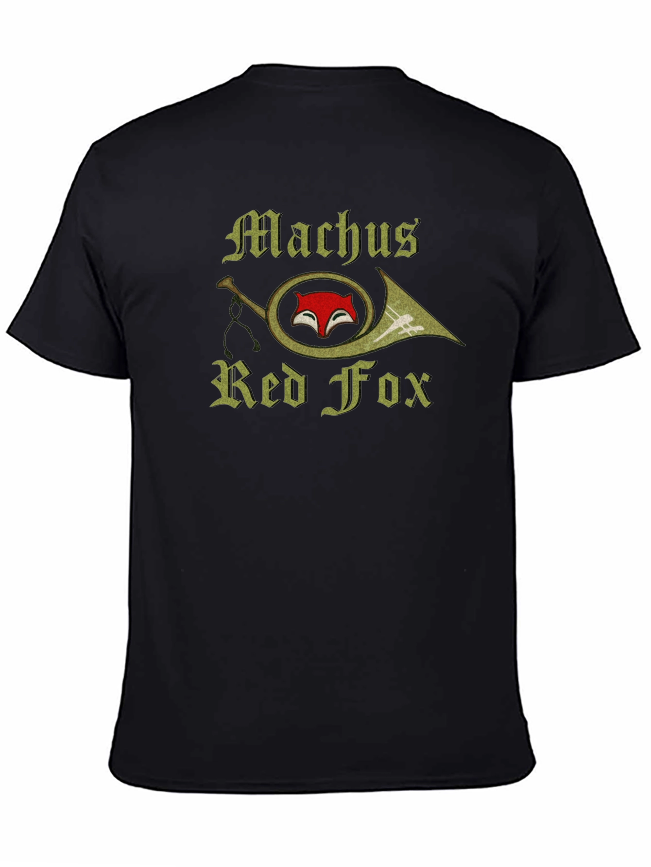 Machus Red Fox T-Shirt Black Graphic Tee