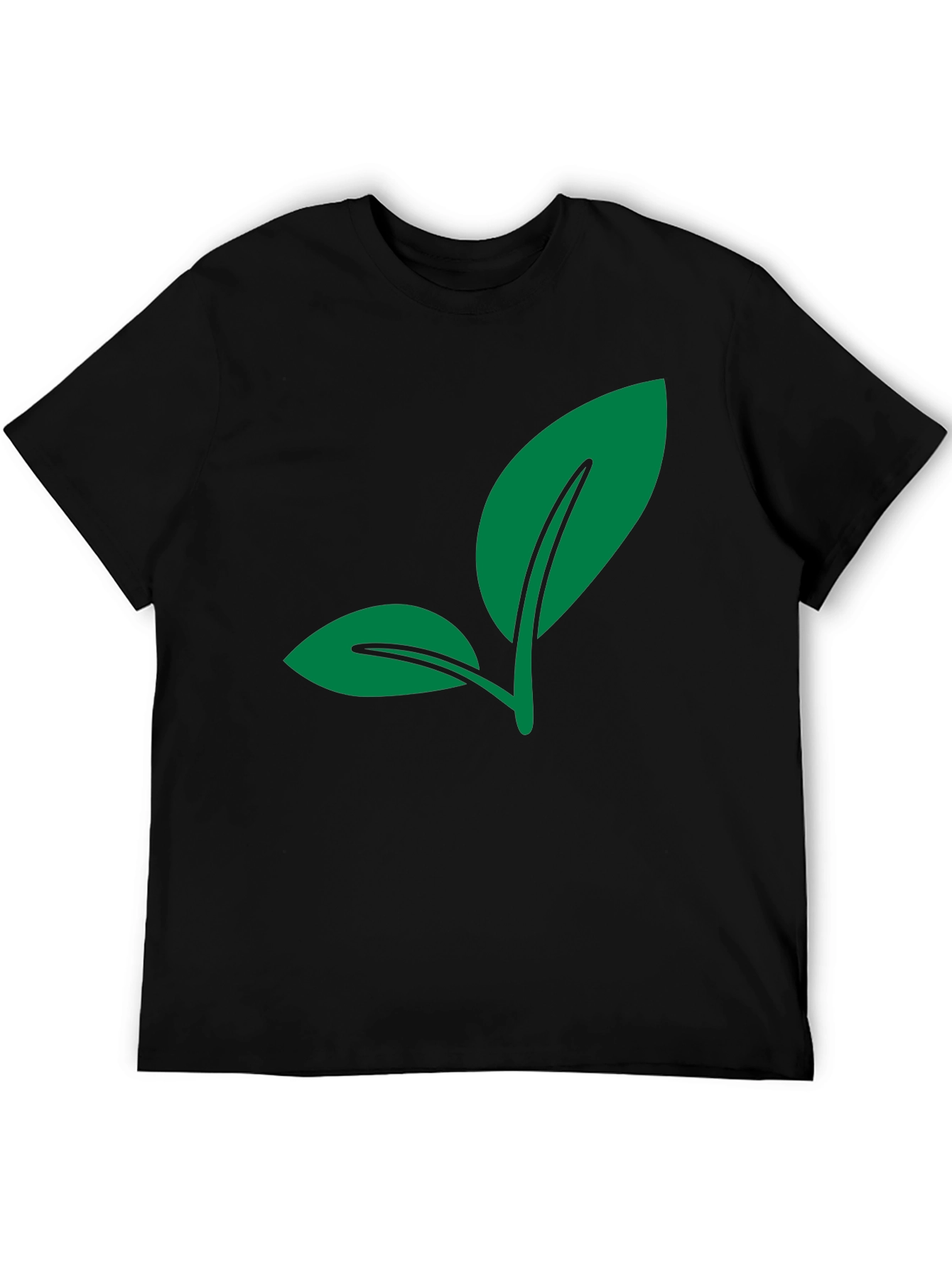 Leaf Graphic Black T-Shirt